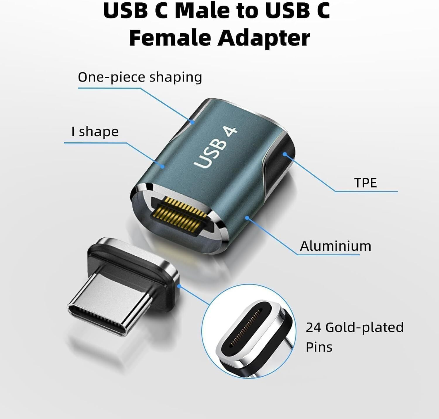 Image of Etzin USB-C Magnetic Adapter - 1 Pack 240W USB-C Adapter with 80GB /s Transfer Speed, Compatible with Laptops USB Charger