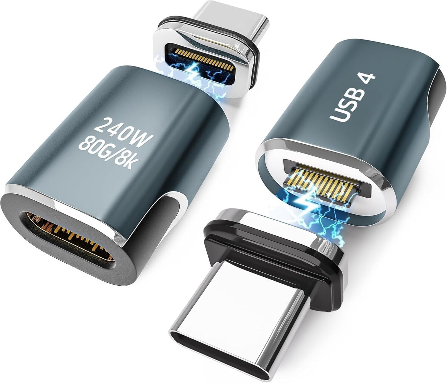 Image of Etzin USB-C Magnetic Adapter - 1 Pack 240W USB-C Adapter with 80GB /s Transfer Speed, Compatible with Laptops USB Charger