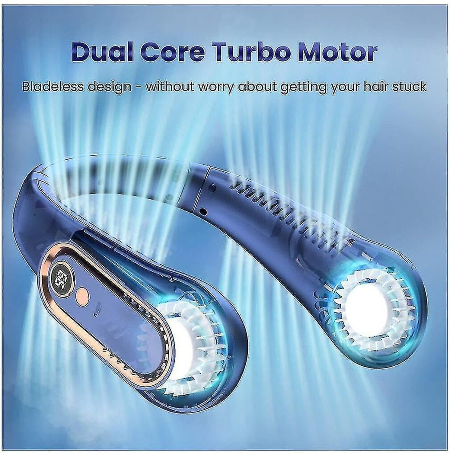 Image of Solisca Neck,Air Conditioner Fan Cooling Plate 4400mAh Rechargeable Battery Operated Mini Portable 3 Speed mode Built-in Battery Rechargeable USB Fan