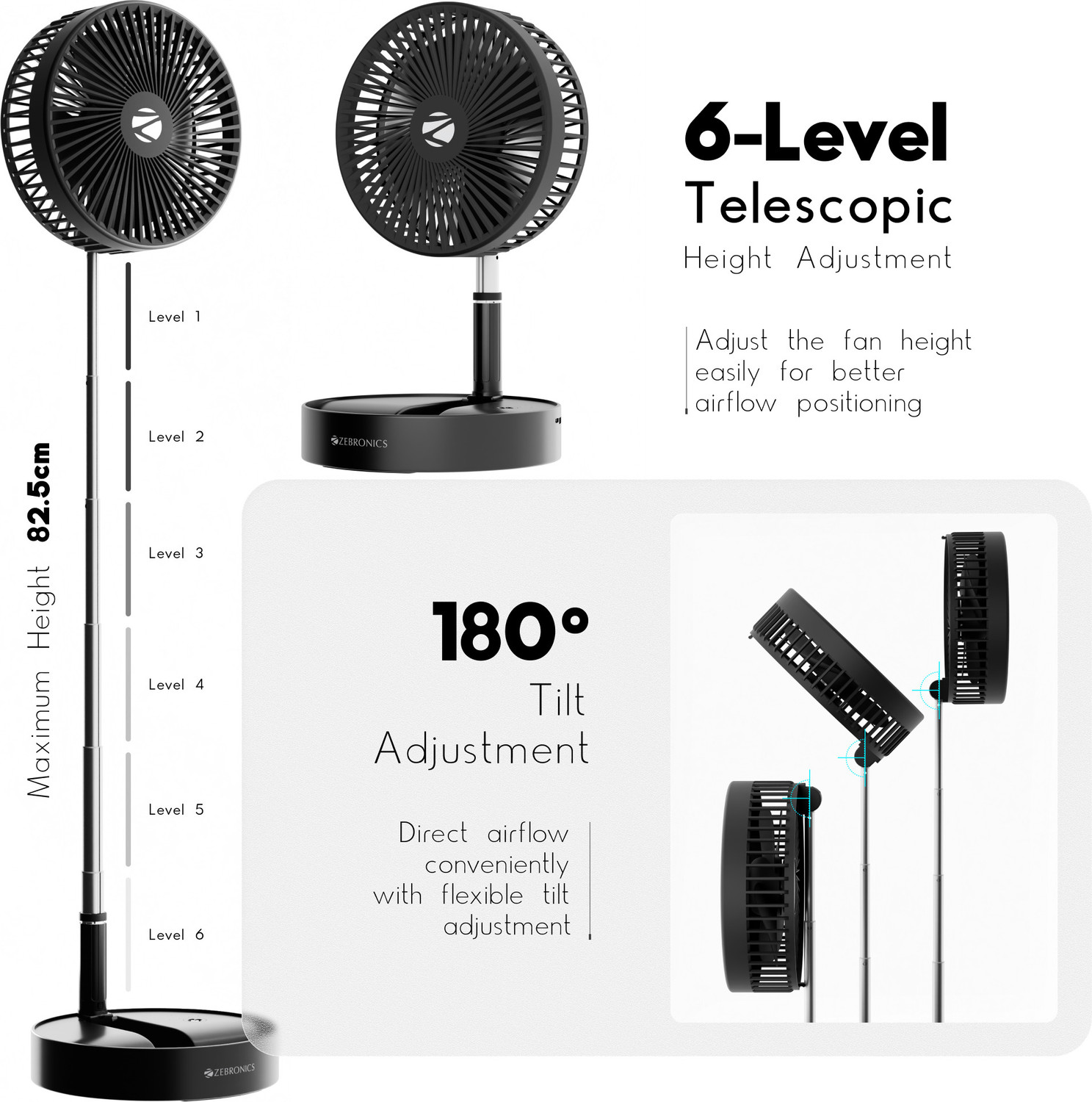 Image of ZEBRONICS Zeb-Heat Buster 500 (Black) Zeb-Heat Buster 500 (Black) USB Fan
