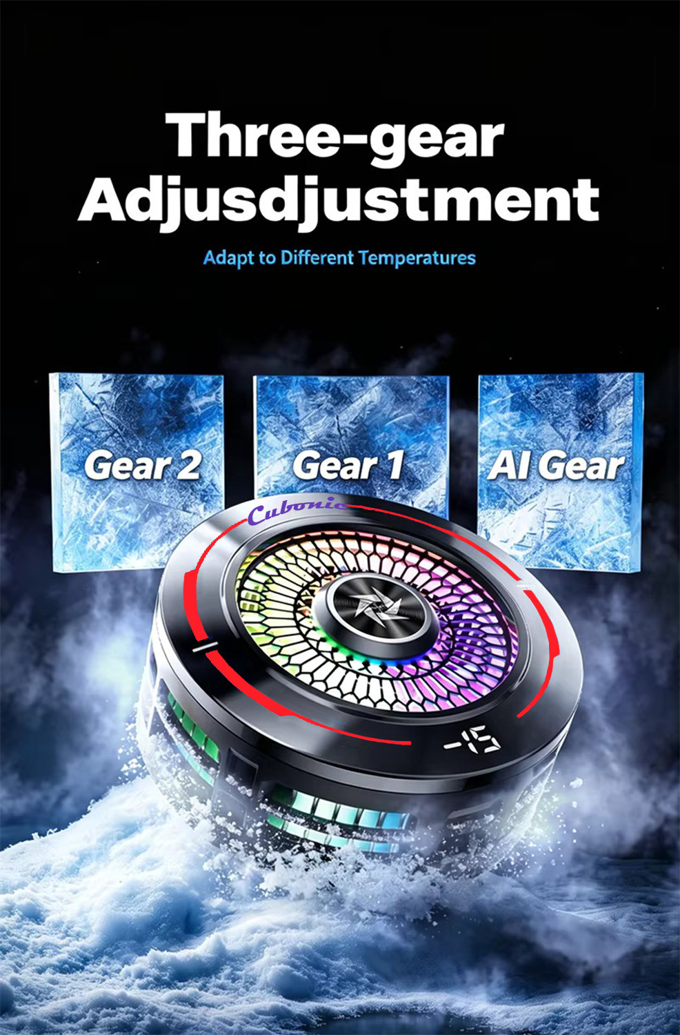 Image of Cubonic SL91 12W Semiconductor| RGB| LED| Type-C| Magnetic /Clip Cooling Fan Cabinet Cooler