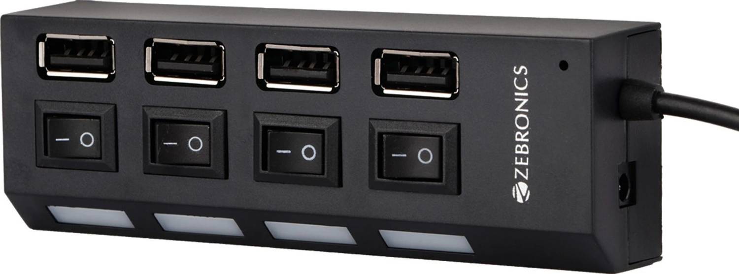 ZEBRONICS 150HB, 4 USB Ports and LED Indicator with Individual Sw