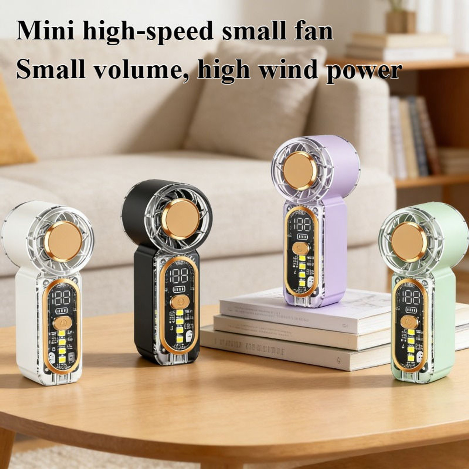 Image of TechPride USB Mini Fan | Portable Pocket Cooling Fan with LED Light Feature Rechargeable | Handheld & Desk Fan for Travel, Home, Office, Indoor & Outdoor Use USB Fan