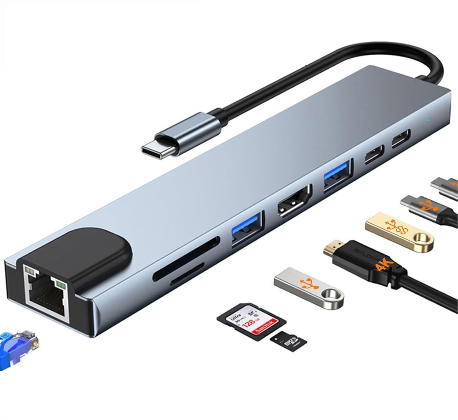 Image of FORMONIX 8 Ports Superfast Dual USB Hub, Multiport Adapter, High-Speed Connectivity High Speed 8 Port USB Hub 3.0 Super Speed| Mini Hub Powered for Desktop USB Hub