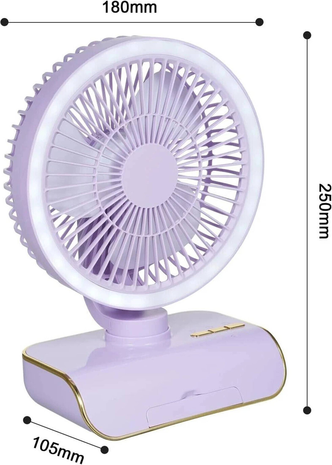 Image of Tazomi Portable USB Fan with 3 Speeds|Up to 5-hours Battery Backup|Type-C Charging Mini Portable Battery Operated Multi-Function USB Fan