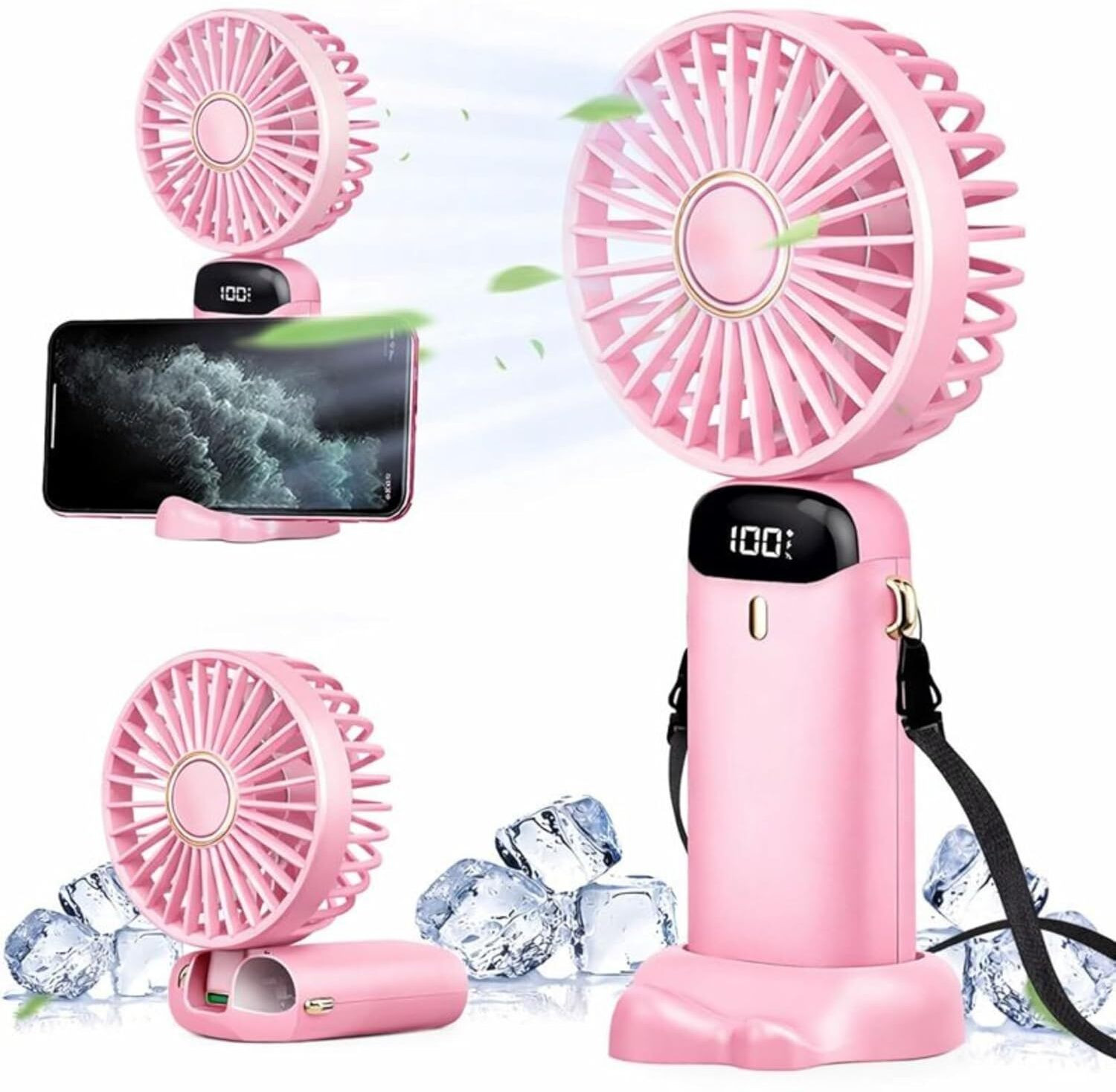 Image of Hokiit Mini Hand Fan,Portable Fan USB Rechargeable Fan ,Small Pocket Fan Mini Portable Hand Fan with 5 Speed & 1800 mah battery USB Fan USB Fan