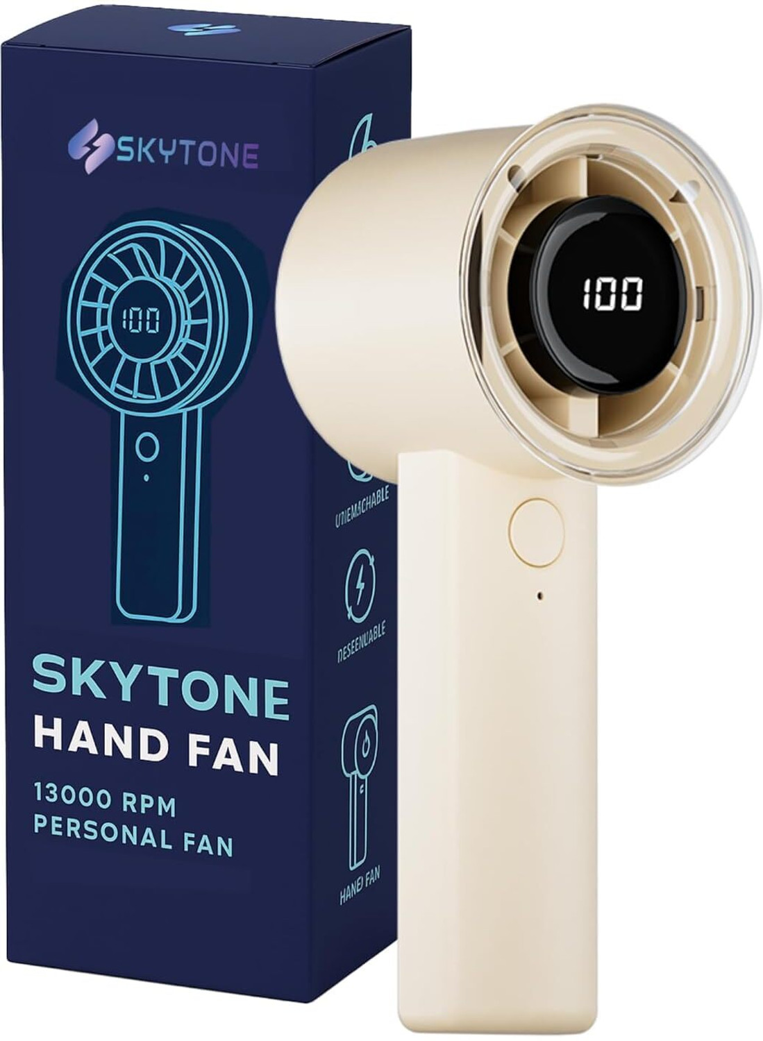 Image of SKYTONE USB Rechargeable Mini Portable Hand Fan White Mini Fan USB Fan