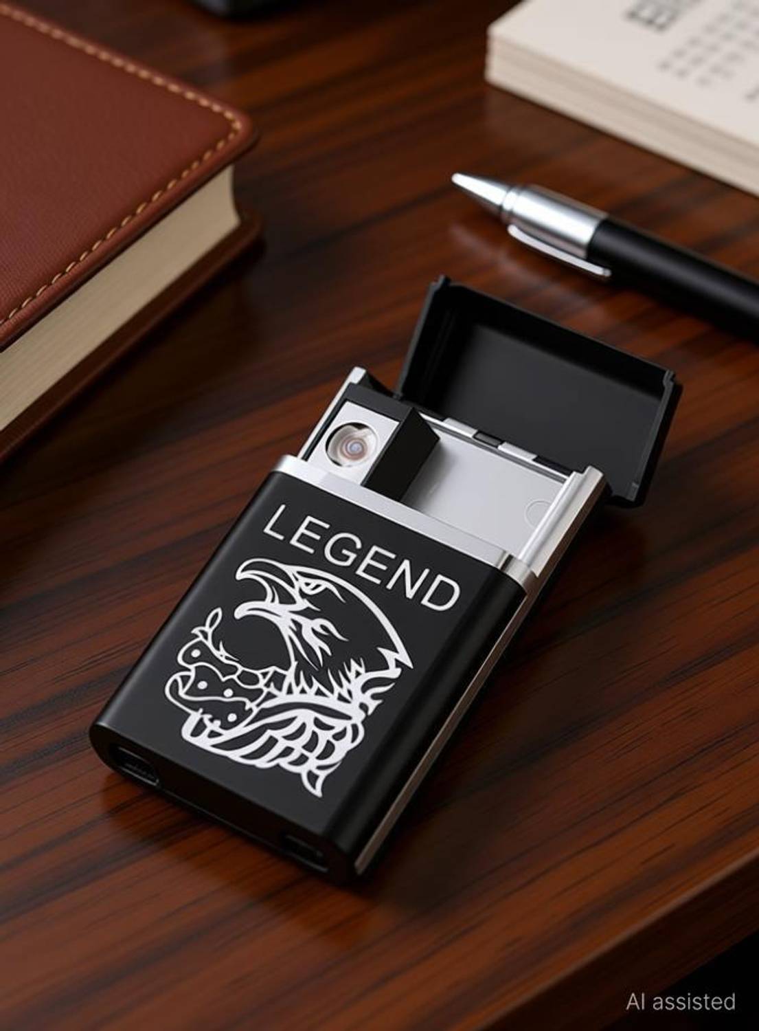 Exquisite EBL_002 Slide Cigarette Case Windproof Sleek Design Cool Looking  Lighter For Smoking, Men, Gifts & Cigarettes, Cigar (Black) Pocket Lighter