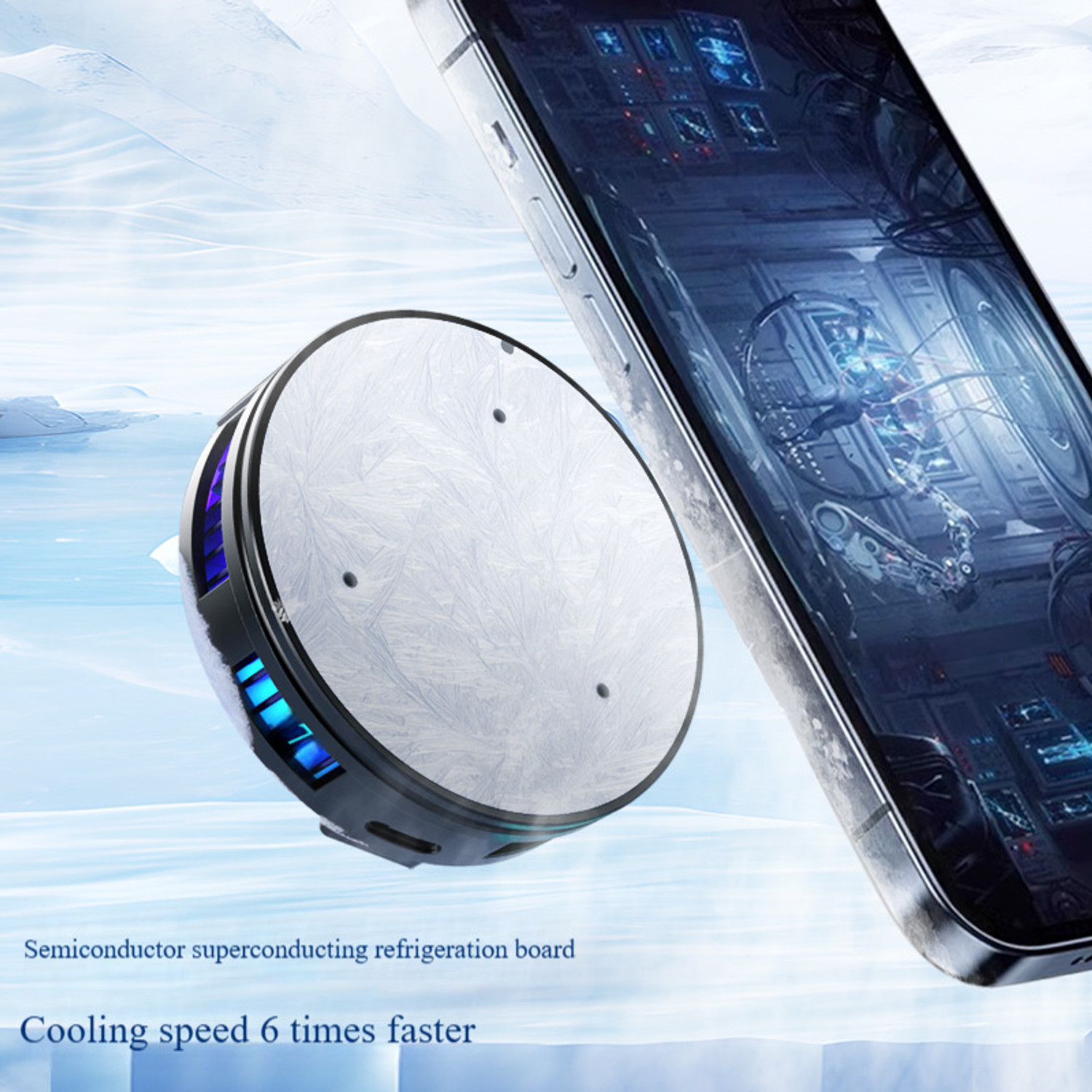 Image of SKOON Magnetic Mobile Cooler | Metal Adhesive Plate | Universal Clip | LED display USB Fan