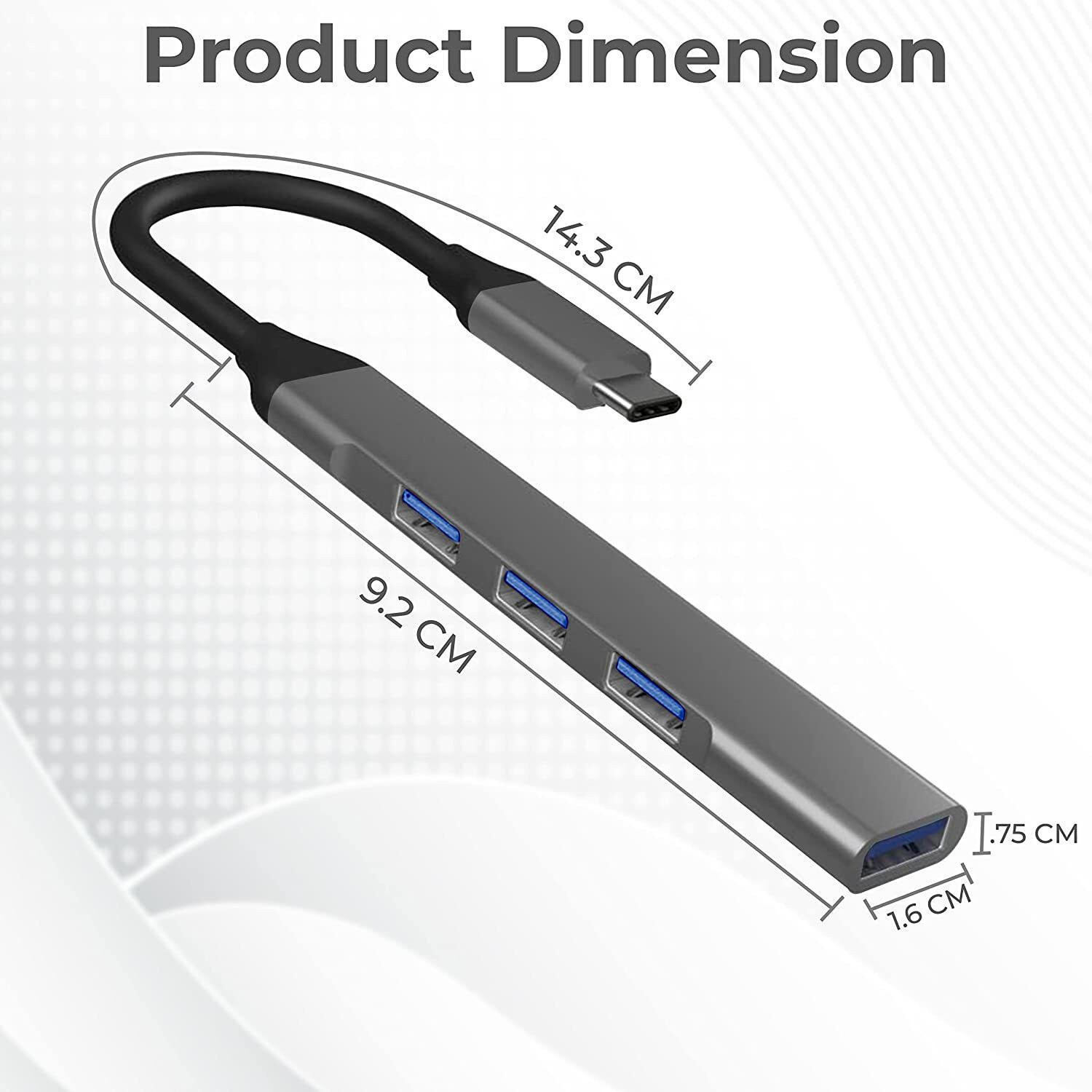 Image of ENTWINO C Type Hub, 4 USB Ports, For Macbook /Phone /Laptops, 3 USB 2.0, 1 USB 3.0 C Type USB Hub With Free OTG USB Hub