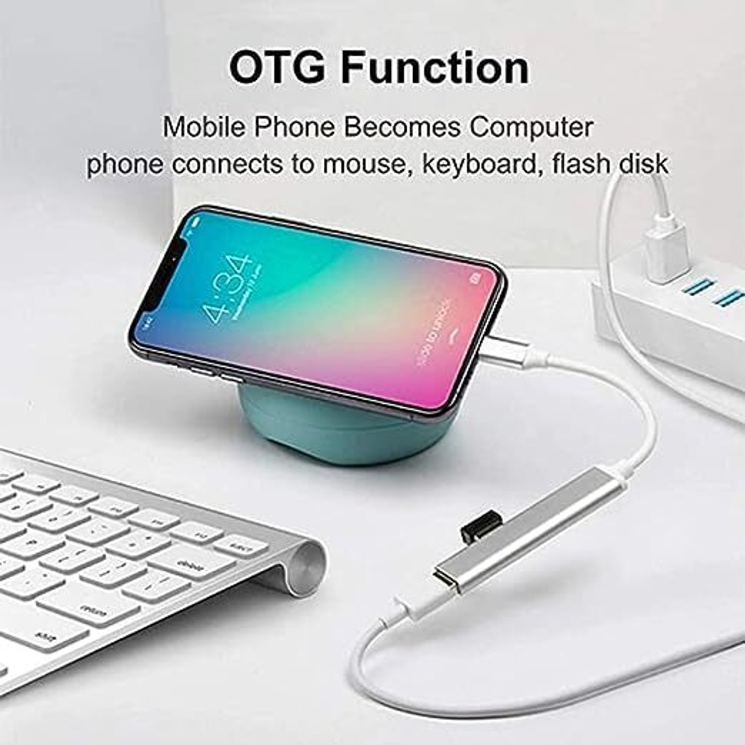 Image of RuhZa 4 in 1 USB Hub Type C to 4 USB A Ports Fast Data Transfer Type C Hub OTG for MacBook Pro and Air, Windows, Laptops, Desktop & Android Devices Laptop Accessory