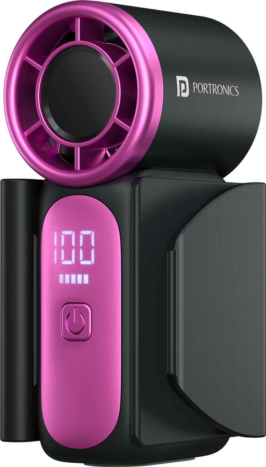 Portronics Toofan Nano Rechargeable BLDC Handheld Mini Fan, 3000mAh Battery, 18000 RPM POR-3523 Rechargeable Fan