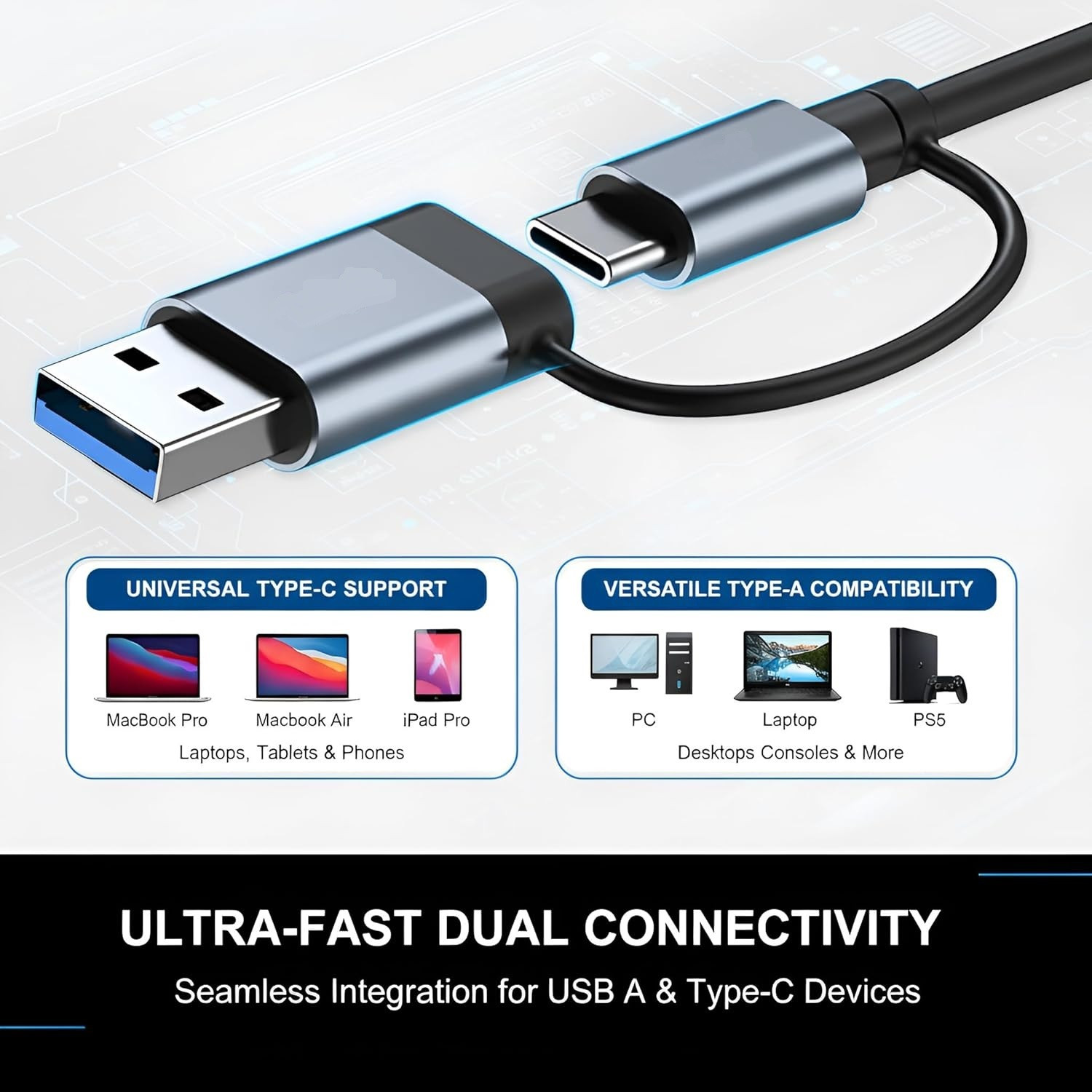 Image of Gentle e kart Portable 4 in 1 USB Hub Adapter 3.0 Data Compatible Laptop 3.0 USB USB Hub