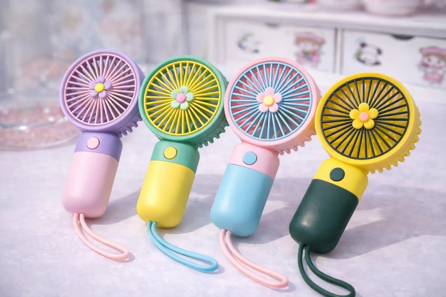 Image of Linaa Mini Portable Fan | 2 in 1 Combo Rechargeable USB Fan with Stand & 3 Speed Modes K170770 Rechargeable Fan