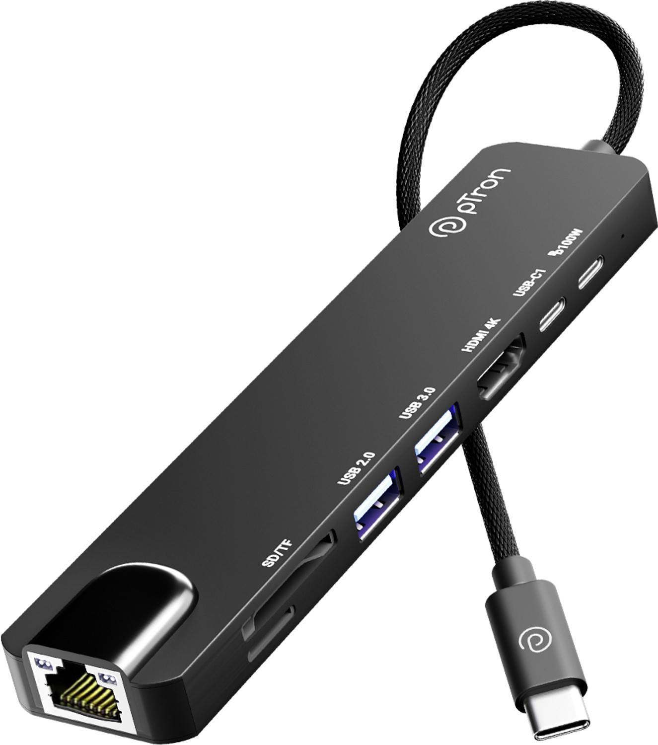 Image of PTron Nexo 8-in-1 USB-C Hub Multiport Adapter w / 4K HDMI 140319756 USB Hub