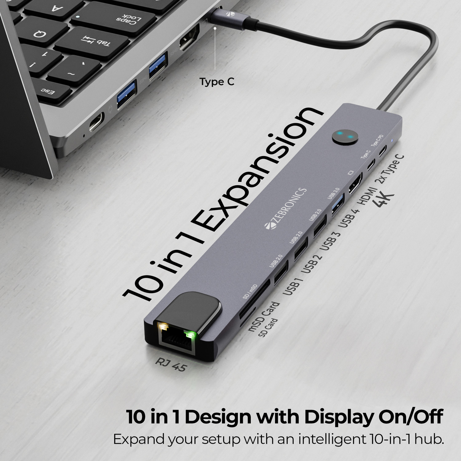Image of ZEBRONICS ZEB - CT101 PLUS ZEB - CT101 PLUS USB Hub