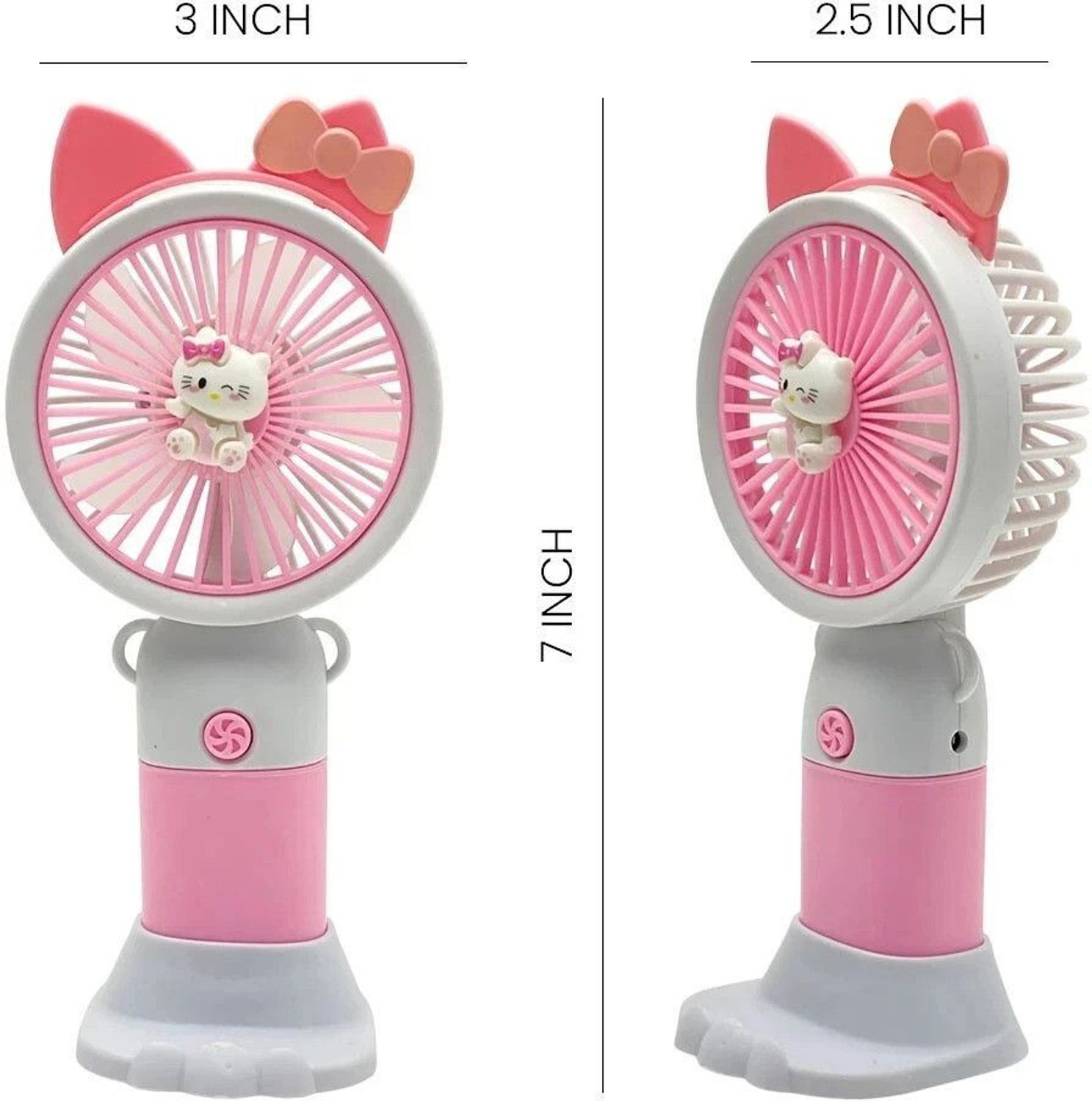 Image of Felinar Handheld Neck Desk 3 in 1 Mini Fan 90 Foldable Mini Portable USB Fan 1-Speed Mini Portable Fan Rechargeable USB Handheld Fan in pink USB Fan