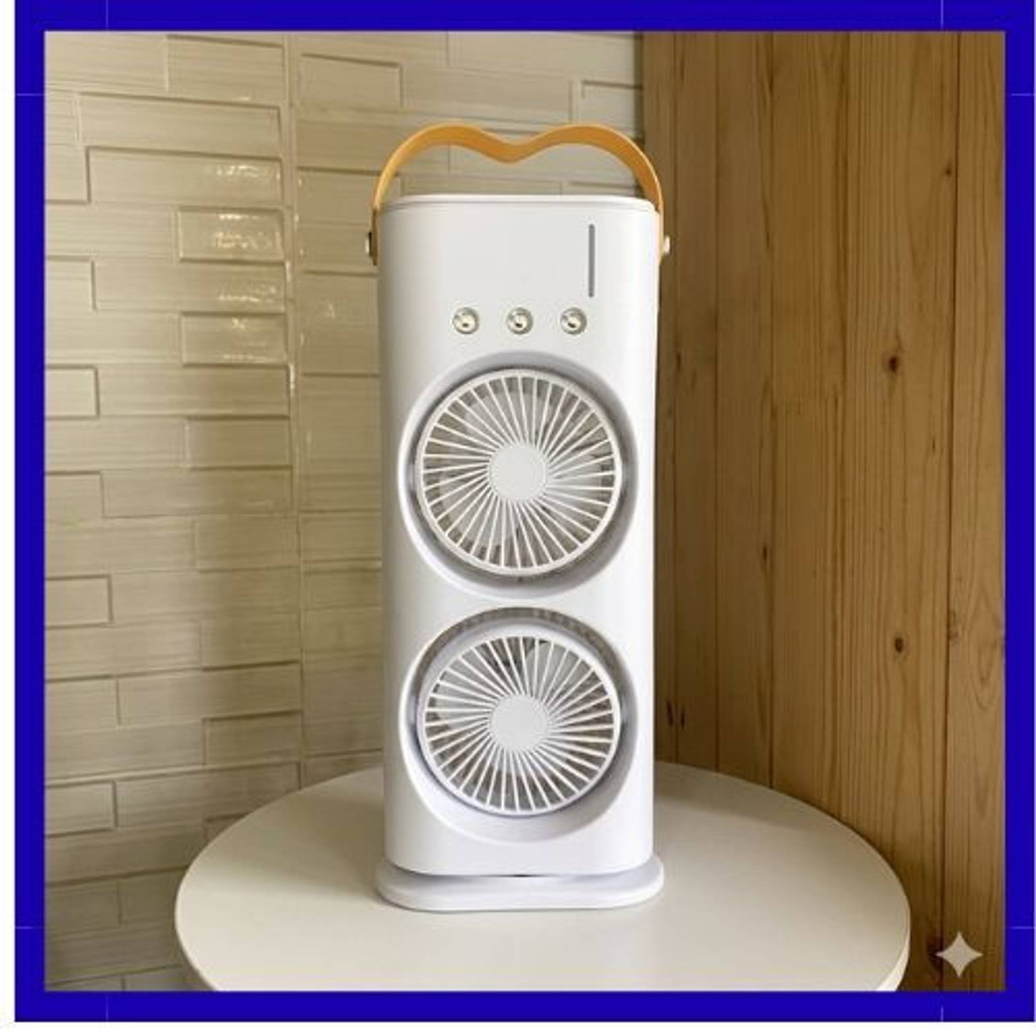 BLUESTARS USB Rechargeable Personal Cooling Fan Personal Air Cooler Fan | Dual Fan Portable AC with Mist Spray & Handle Rechargeable Fan, USB Air Cooler