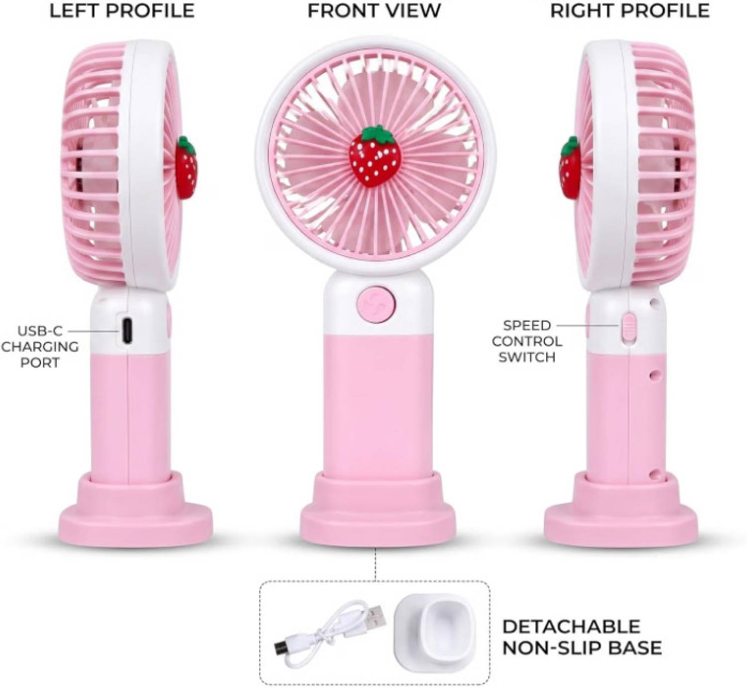 GETWELL Portable USB Rechargeable Mini Handheld Fan - Image 2