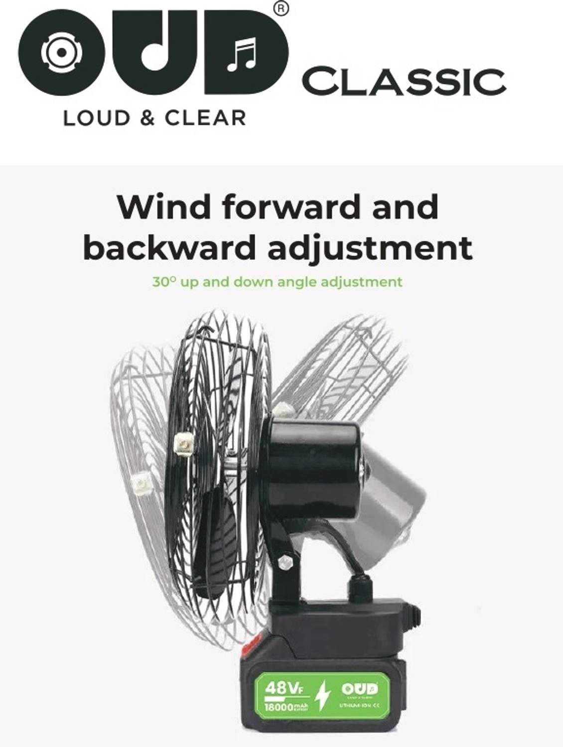 OUD OD-090 8 Inch Rechargeable Table Fan - Image 2