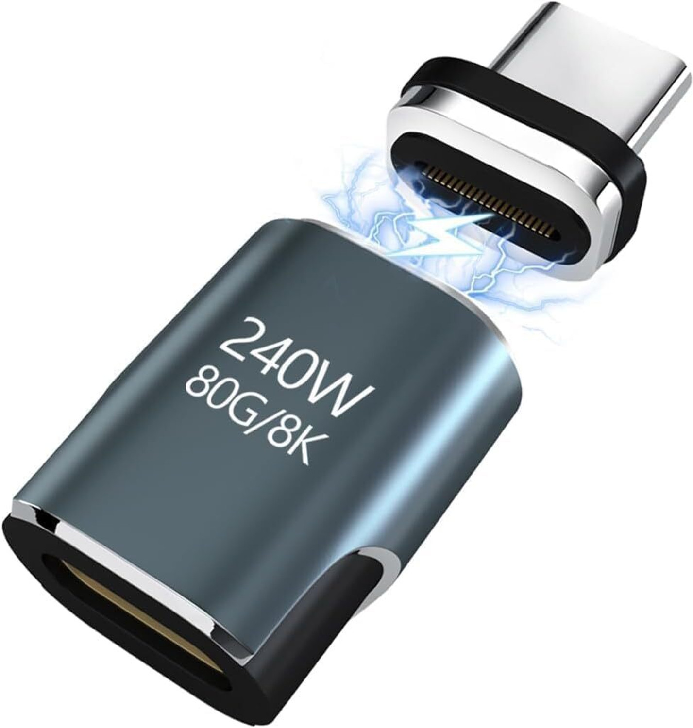 Image of Etzin USB-C Magnetic Adapter - 1 Pack 240W USB-C Adapter with 80GB /s Transfer Speed, Compatible with Laptops USB Charger