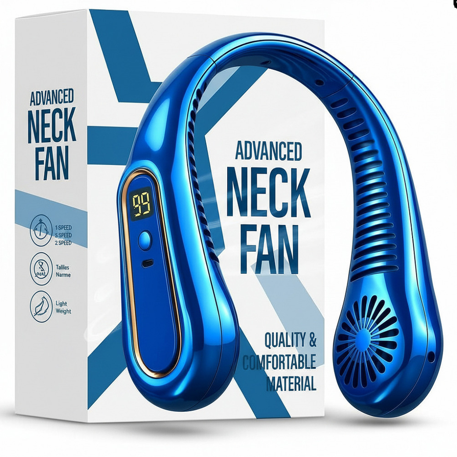 Image of PYXBE (1200 MAH) Battery,Portable Neck Fan,Suitable for Office,Home,Sports,Travel Personal, Blow Cold Air, Outdoor and Indoor Rechargeable Fan