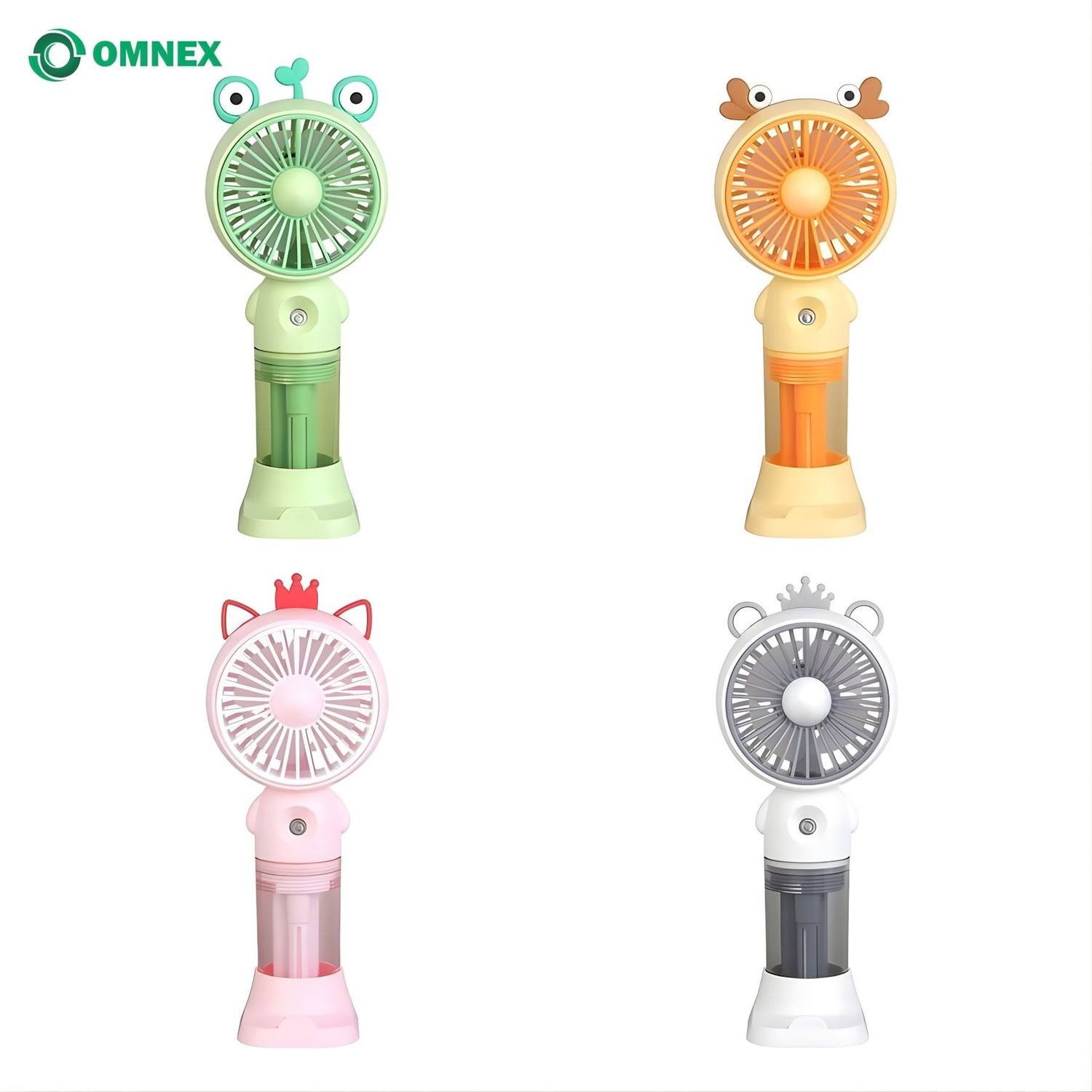 Image of omnex Handheld Mist Fan Rechargeable Portable Mini Spray Fan with 4 Speed Modes | USB Pocket Cooling Fan with Water Mist | Compact Battery Operated Personal USB Fan