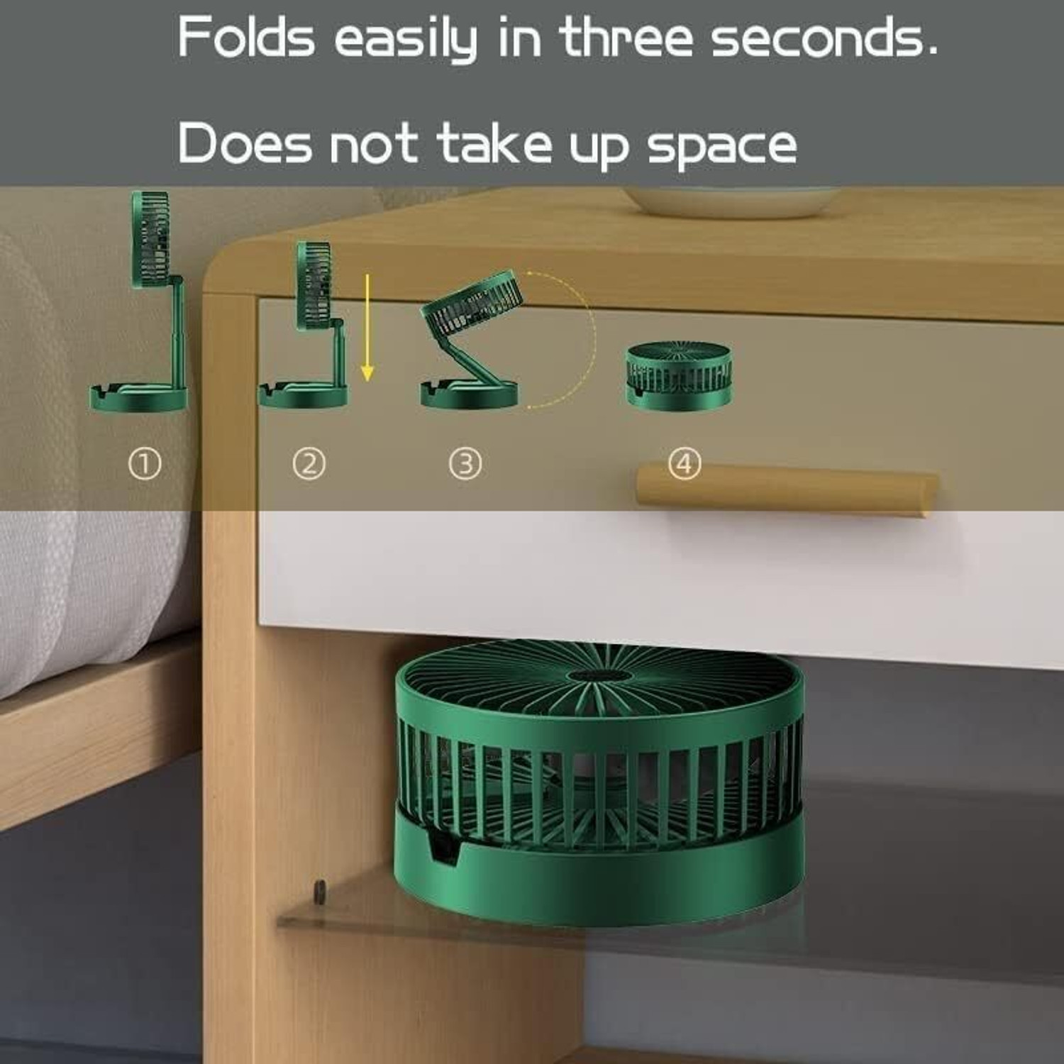 Image of Viraan Green Foldable Fan Portable Table Fan for Home and Office green foldable fan 11 USB Fan
