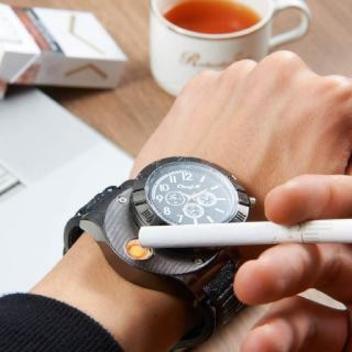 Image of RSS ENTERPRISES Unique Designer Wrist Watch for Men Novelty Flameless Windproof Watch Unique Designer Wrist Watch for Men Novelty Flameless Windproof Watch Cigarette Lighter