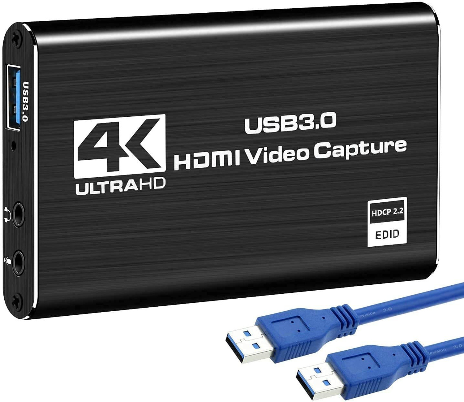 Image of VOOCME 4K USB 3.0 HDMI Video Capture Card, Game Capture Card, with HDMI Loop-Out 1080P 60FPS Live Streaming Game Recorder Device Laptop Accessory