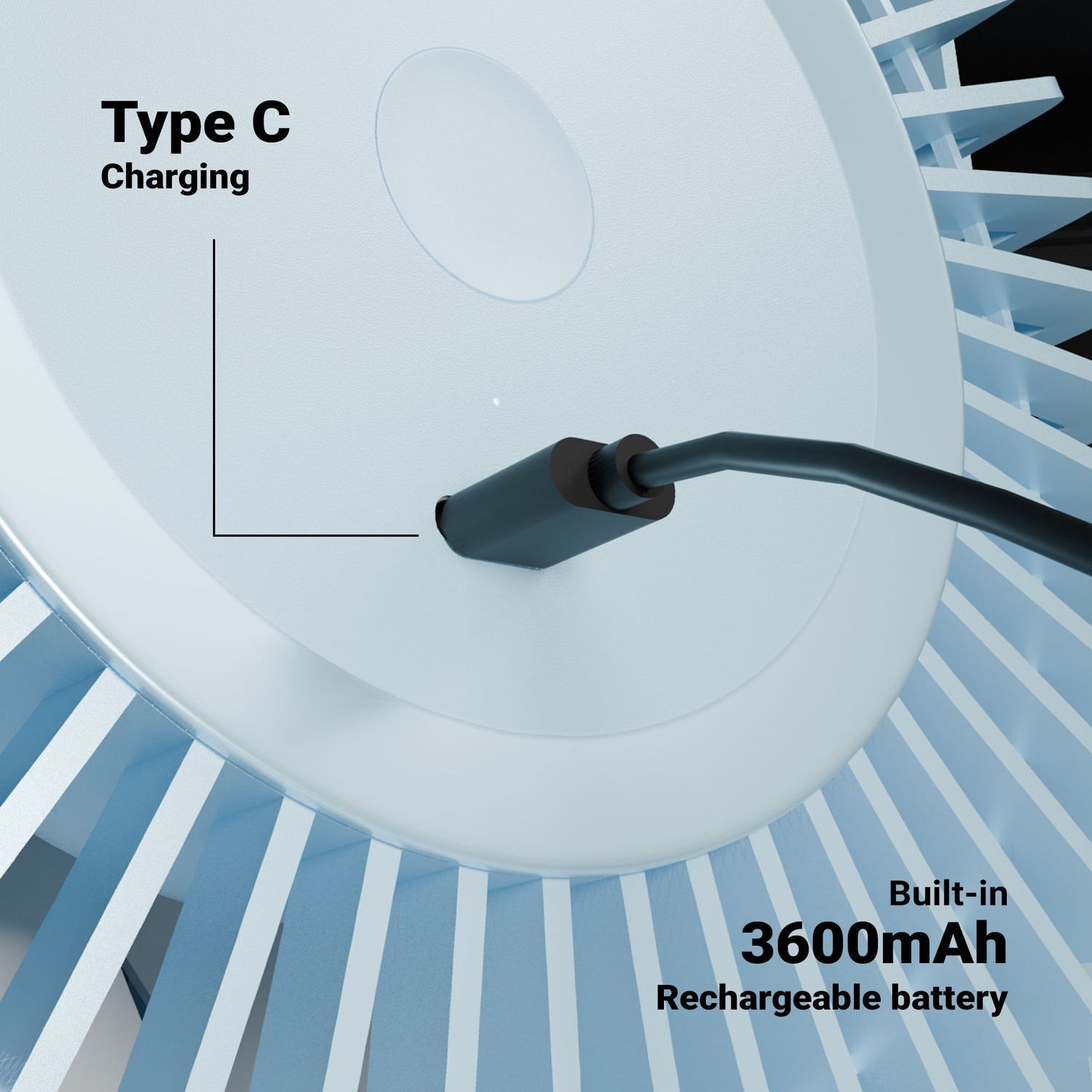 Image of ZEBRONICS Portable Desk, Upto 13h Backup, 3600mAh Rechargeable Battery, 4 Speed Modes Zeb-Heat Buster 300 USB Fan