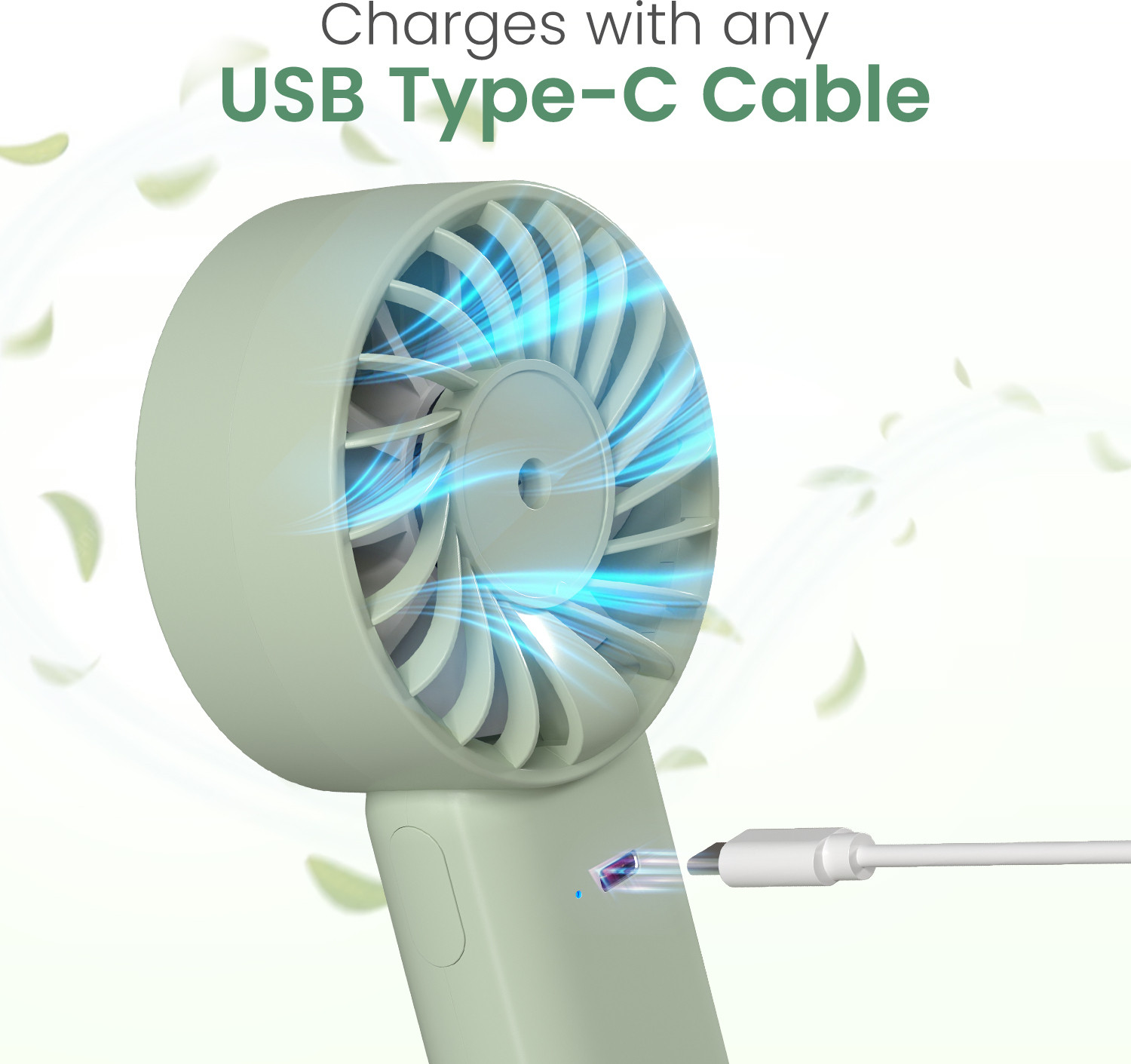 Image of Portronics Toofan Mini 2 Rechargeable BLDC Personal Hand Fan, 4000mAh Battery & 6000 RPM POR-3546 Rechargeable Fan
