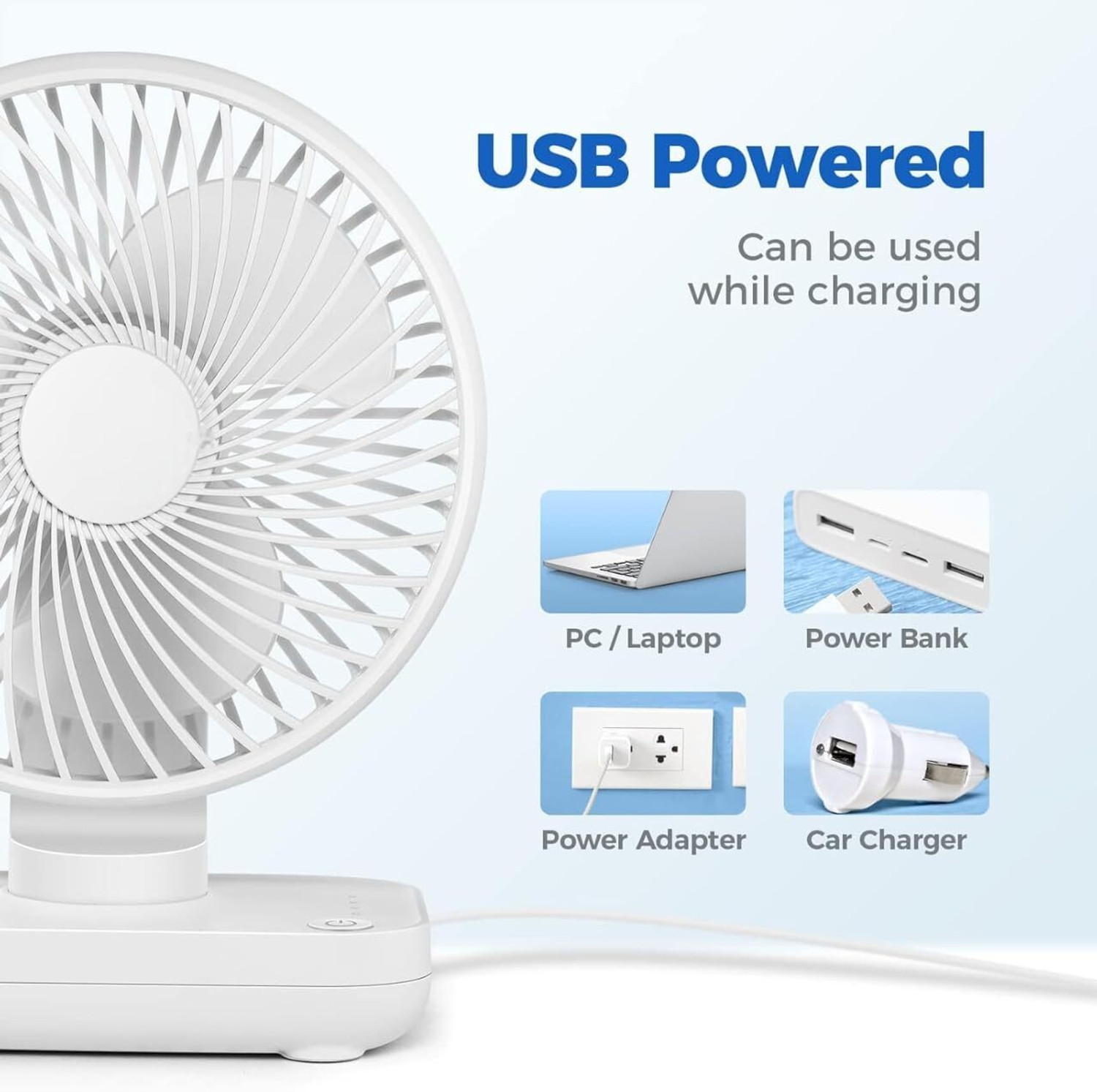 Image of Fancy Personal Foldable Portable Desk Table Cooling USBPortable Double-Ended Spray Fan, Desk Fan with Mist Spray USB Air Cooler, Rechargeable Fan