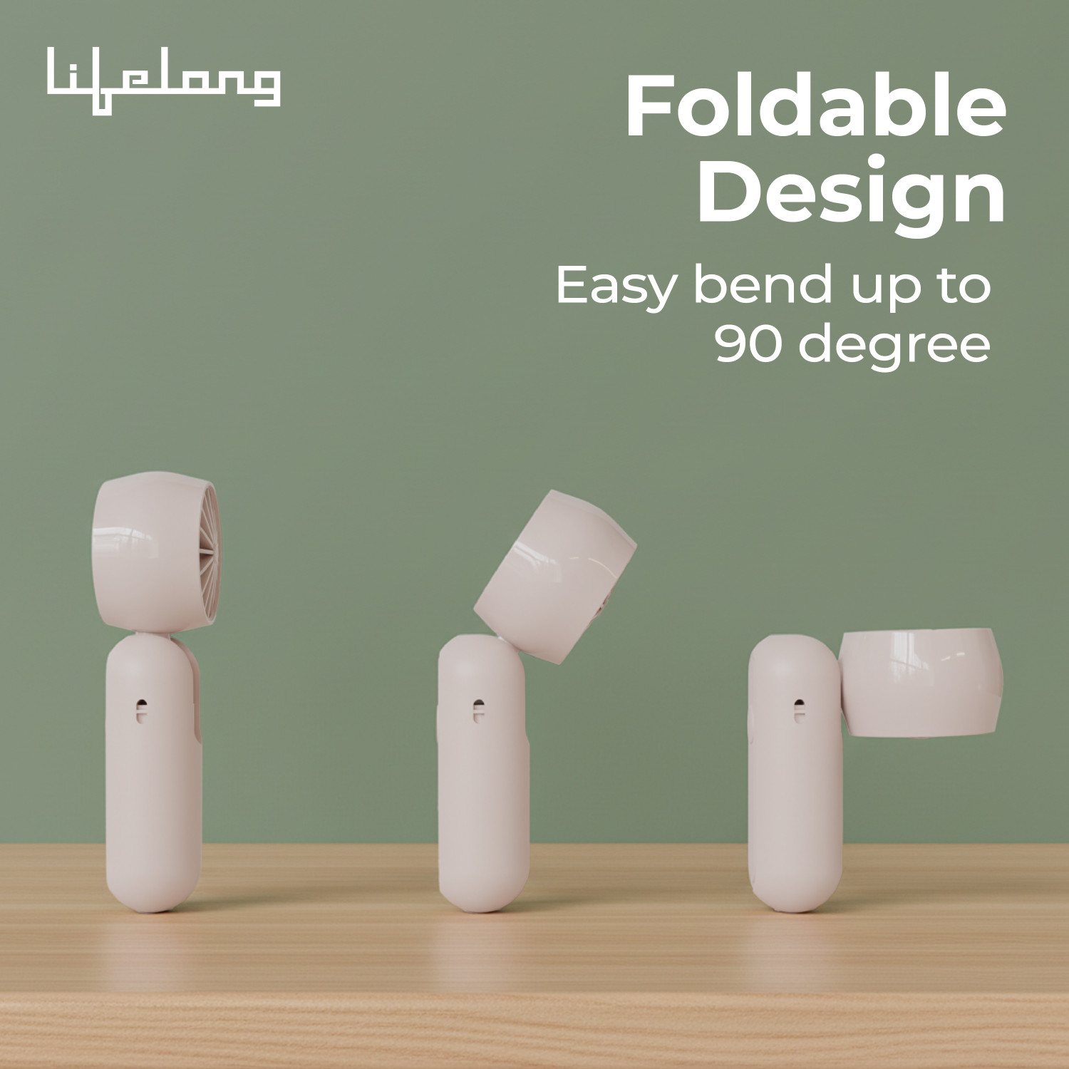 Image of Lifelong Lifelong Foldable Bubble Hand Fan with digital display | For Home & Outdoor Use LLSCPHF002 USB Fan