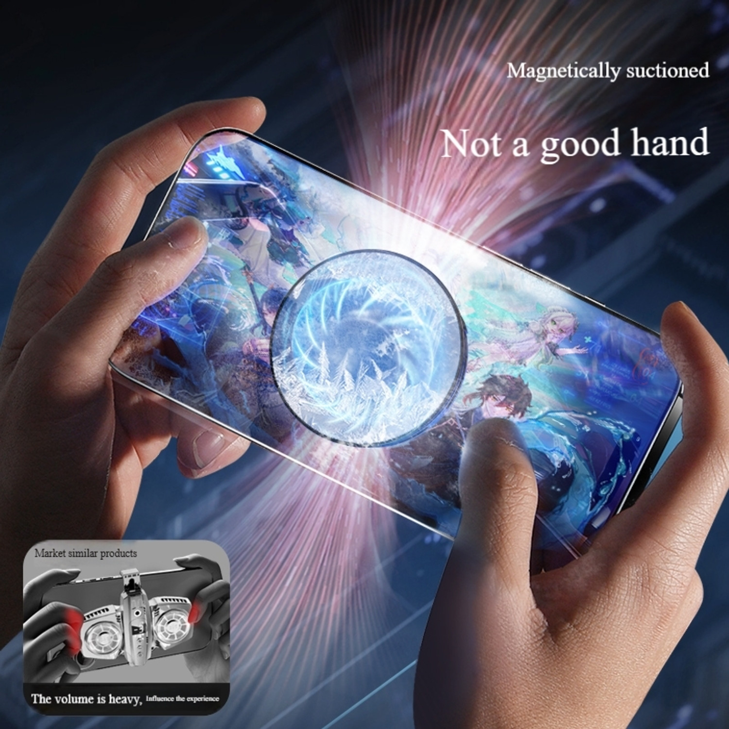Image of SKOON Magnetic Mobile Cooler | Metal Adhesive Plate | Universal Clip | LED display USB Fan