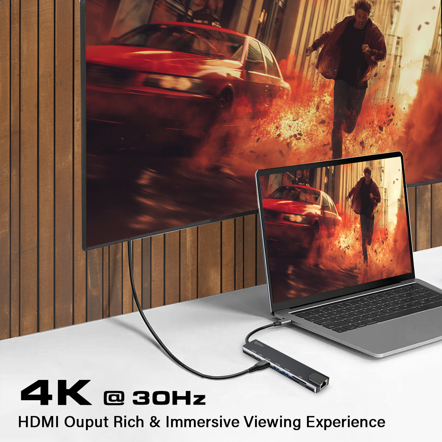 Image of PTron Nexo 8-in-1 USB-C Hub Multiport Adapter w / 4K HDMI 140319756 USB Hub