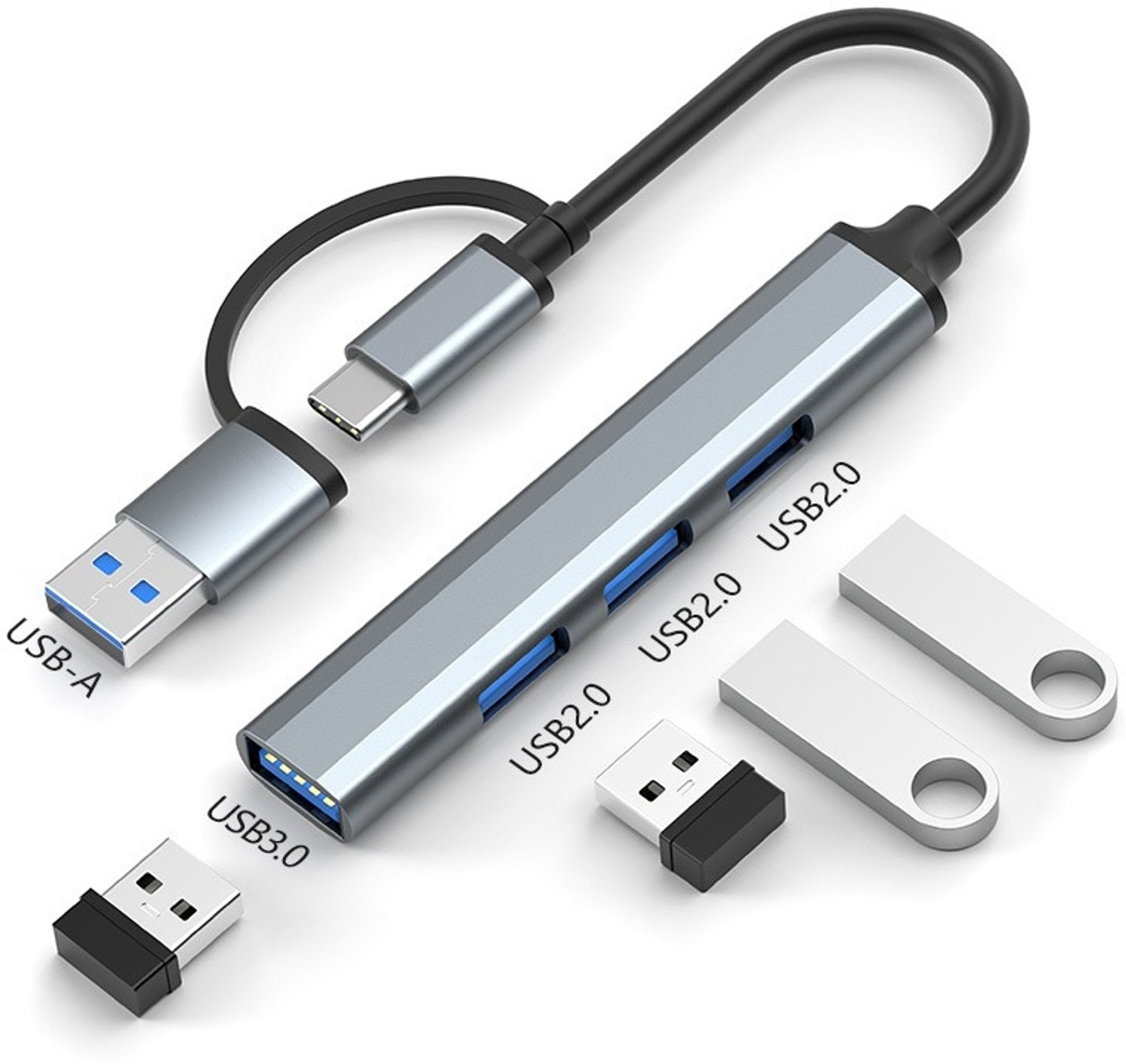 Image of Gentle e kart Portable 4 in 1 USB Hub Adapter 3.0 Data Compatible Laptop 3.0 USB USB Hub