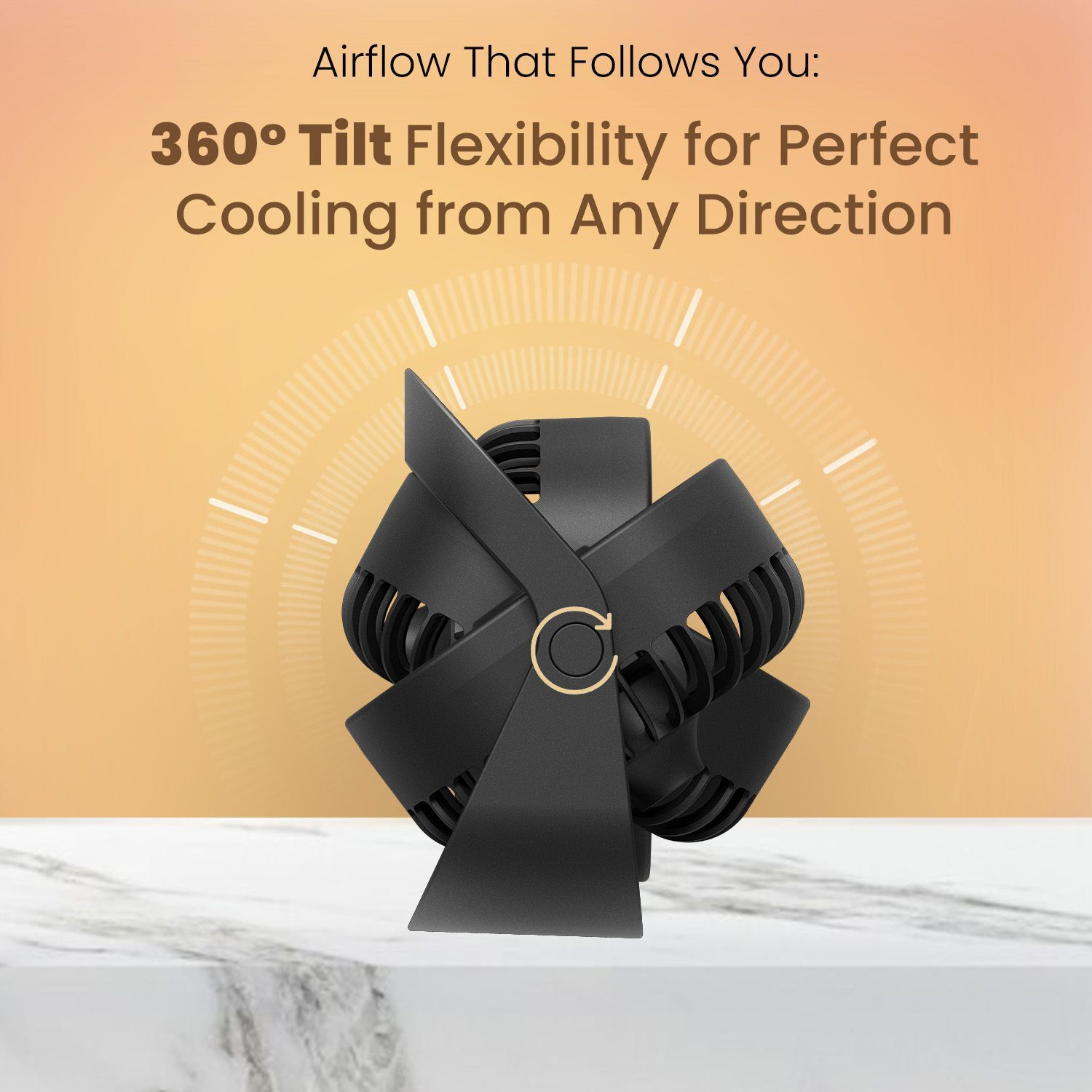Image of Portronics CoolCube Mini, 2-in-1 Desktop & Wall Fan, Type-C Charging, 3 Speed Modes,2000mAh POR-3088 USB Fan