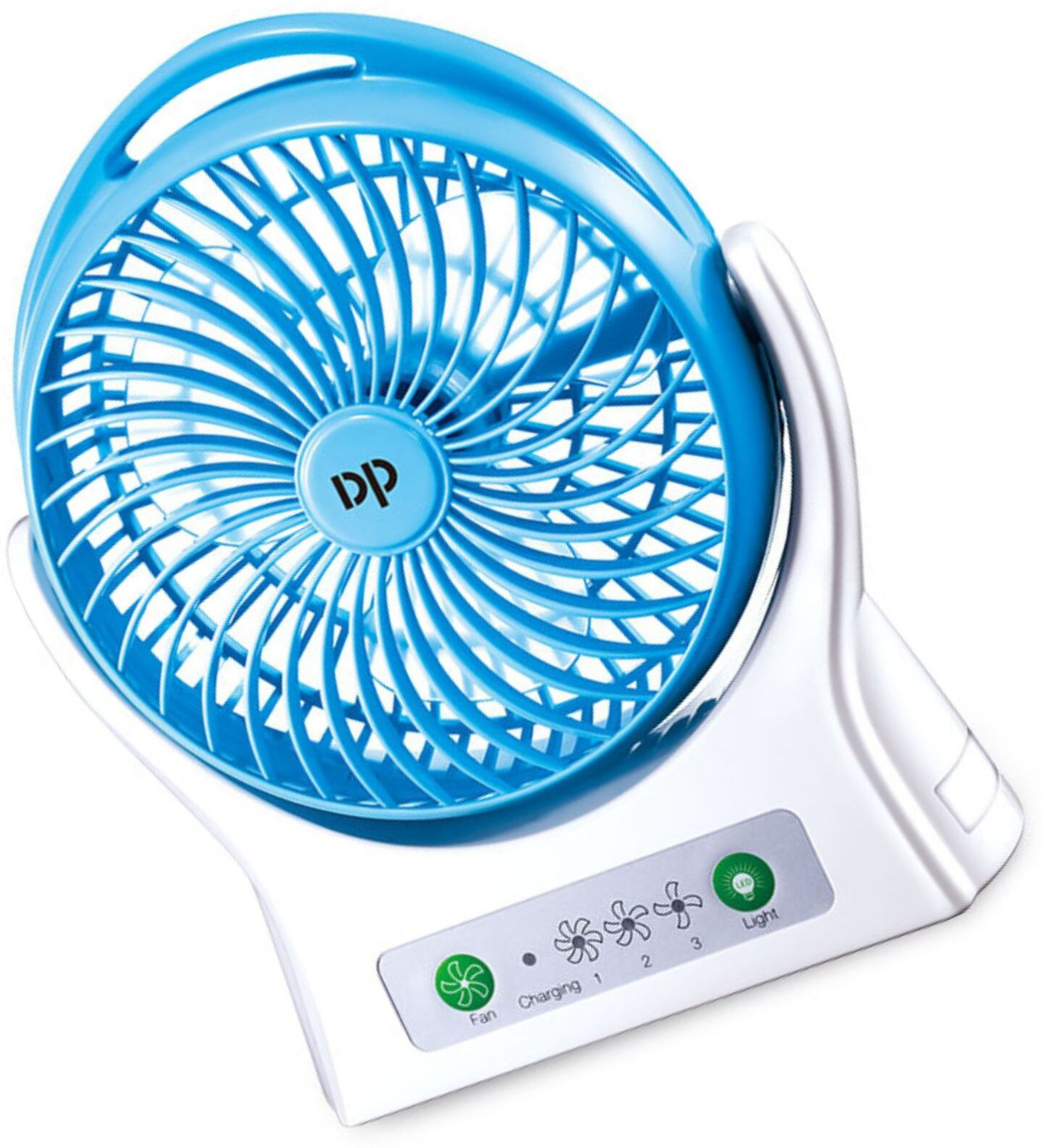 Image of Dp 7605-PORTABLE RECHARGEABLE USB FAN 4000mAh Battery with LED Night Light USB Fan