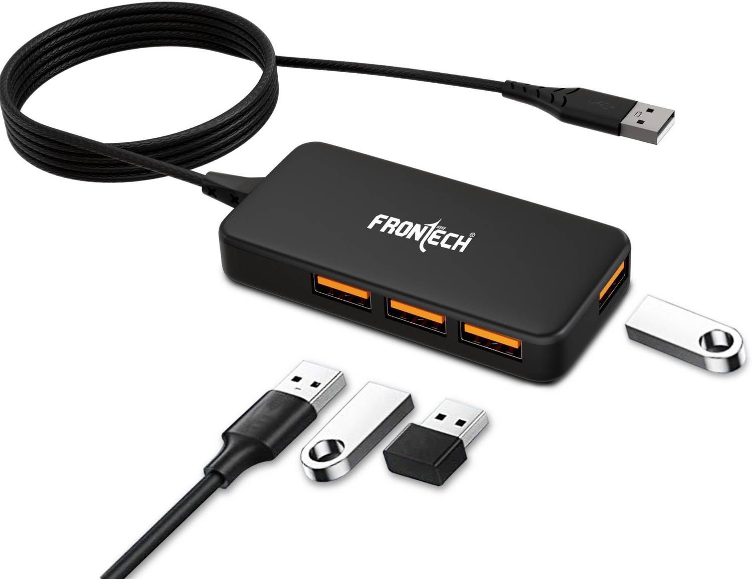Frontech 4 in 1 USB Hub Dock, 150 Cm Cable, 480 Mbps - Image 1
