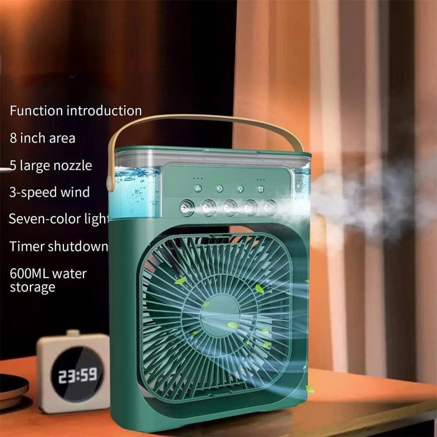 Image of Lipzie Mini Personal Air Cooler - USB Rechargeable Portable AC Fan with 3 Spray Modes USB Fan