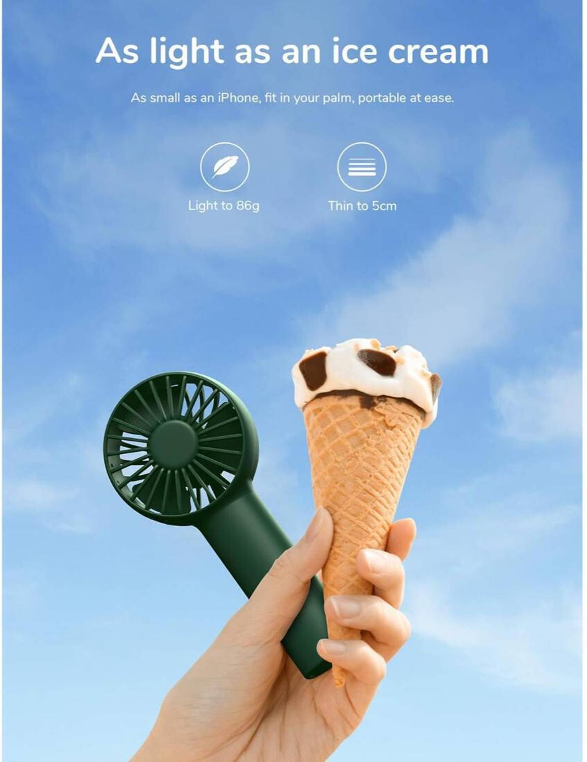 Brrf Pocket Fan 2000 mAh USB Rechargeable - Image 2