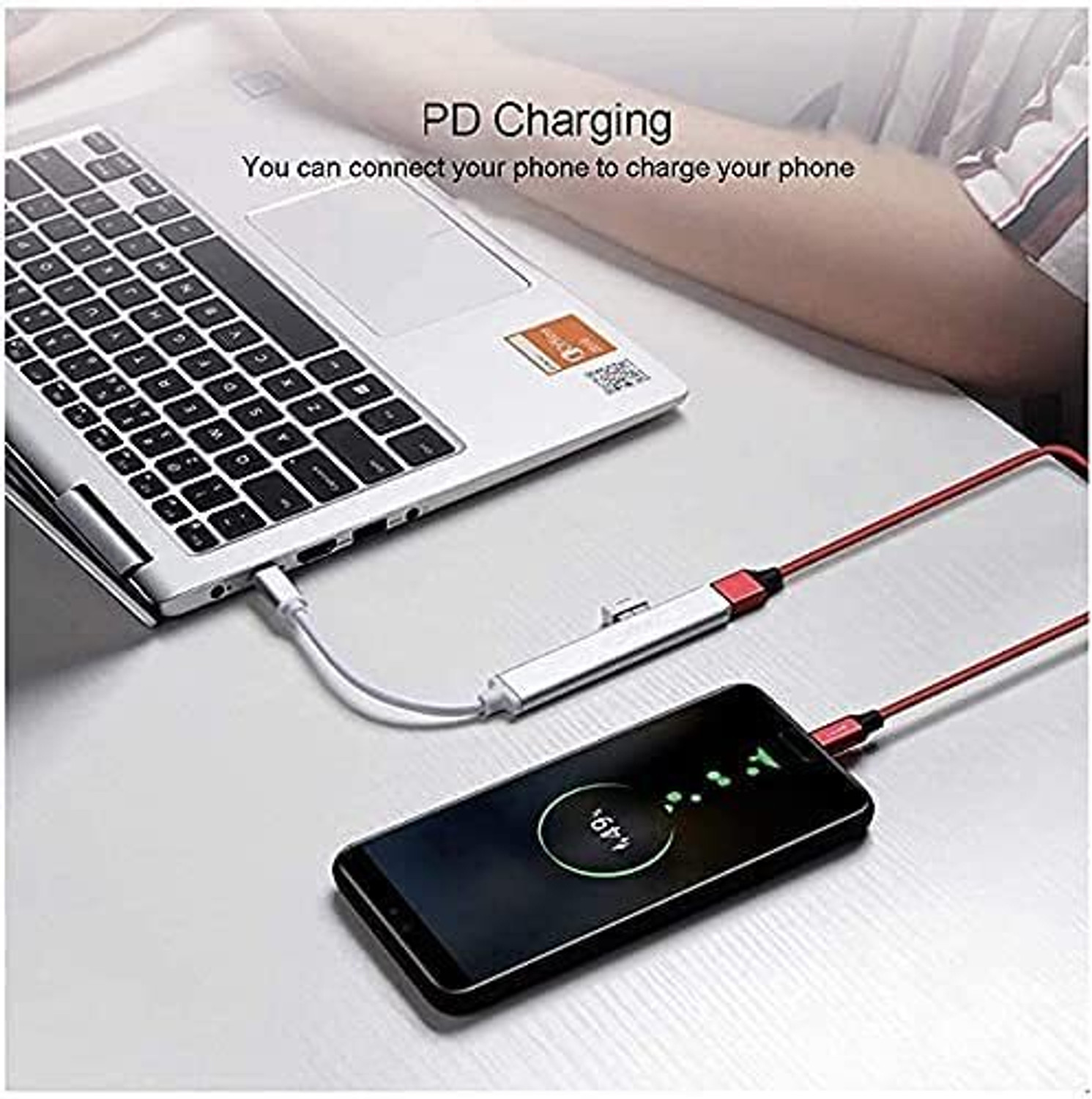 Image of RuhZa 4 in 1 USB Hub Type C to 4 USB A Ports Fast Data Transfer Type C Hub OTG for MacBook Pro and Air, Windows, Laptops, Desktop & Android Devices Laptop Accessory