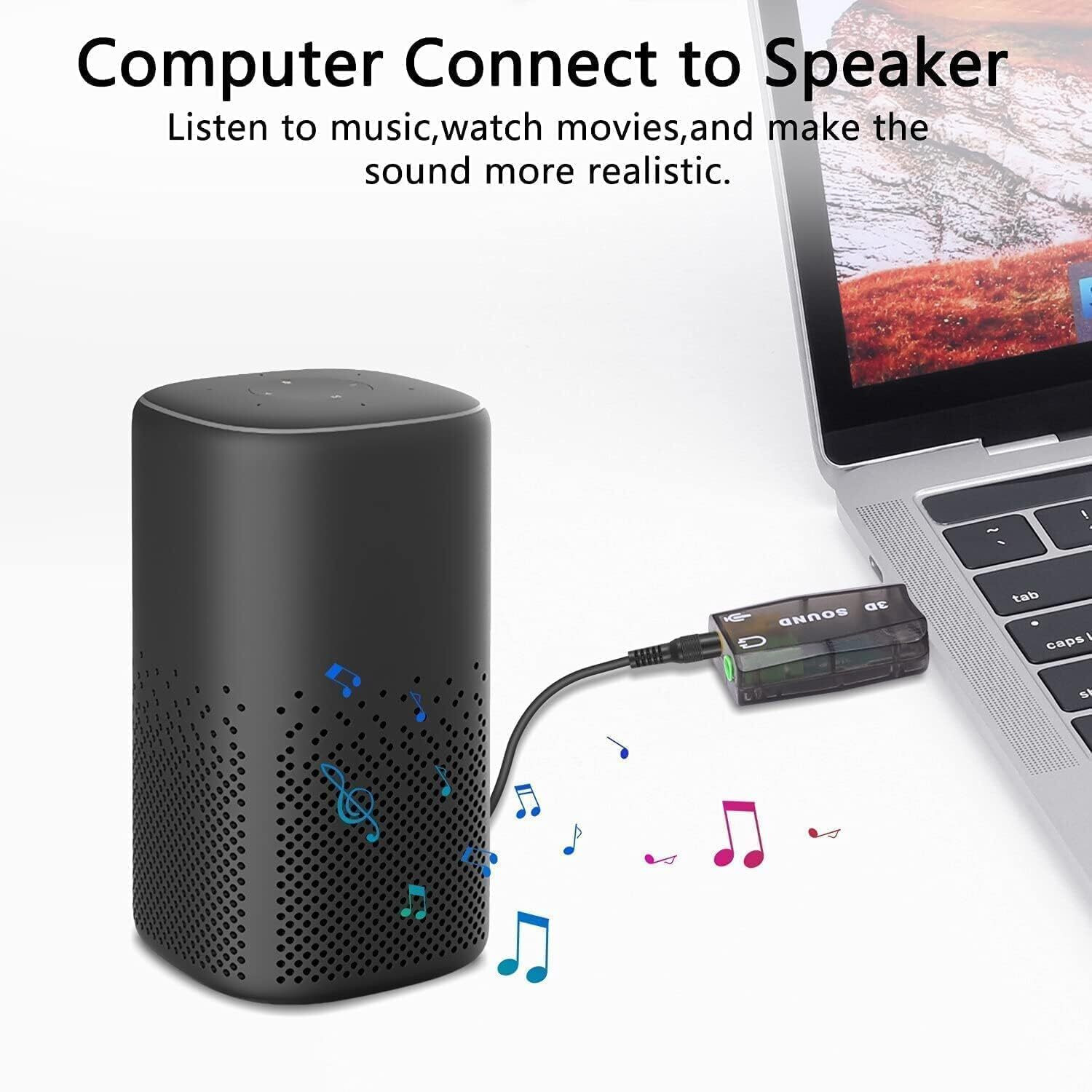 Image of VOOCME 3D Sound 5.1 Channel USB Audio Controller External Sound Card 3D Sound 5.1 Channel USB Audio Controller External Sound Card Sound Card