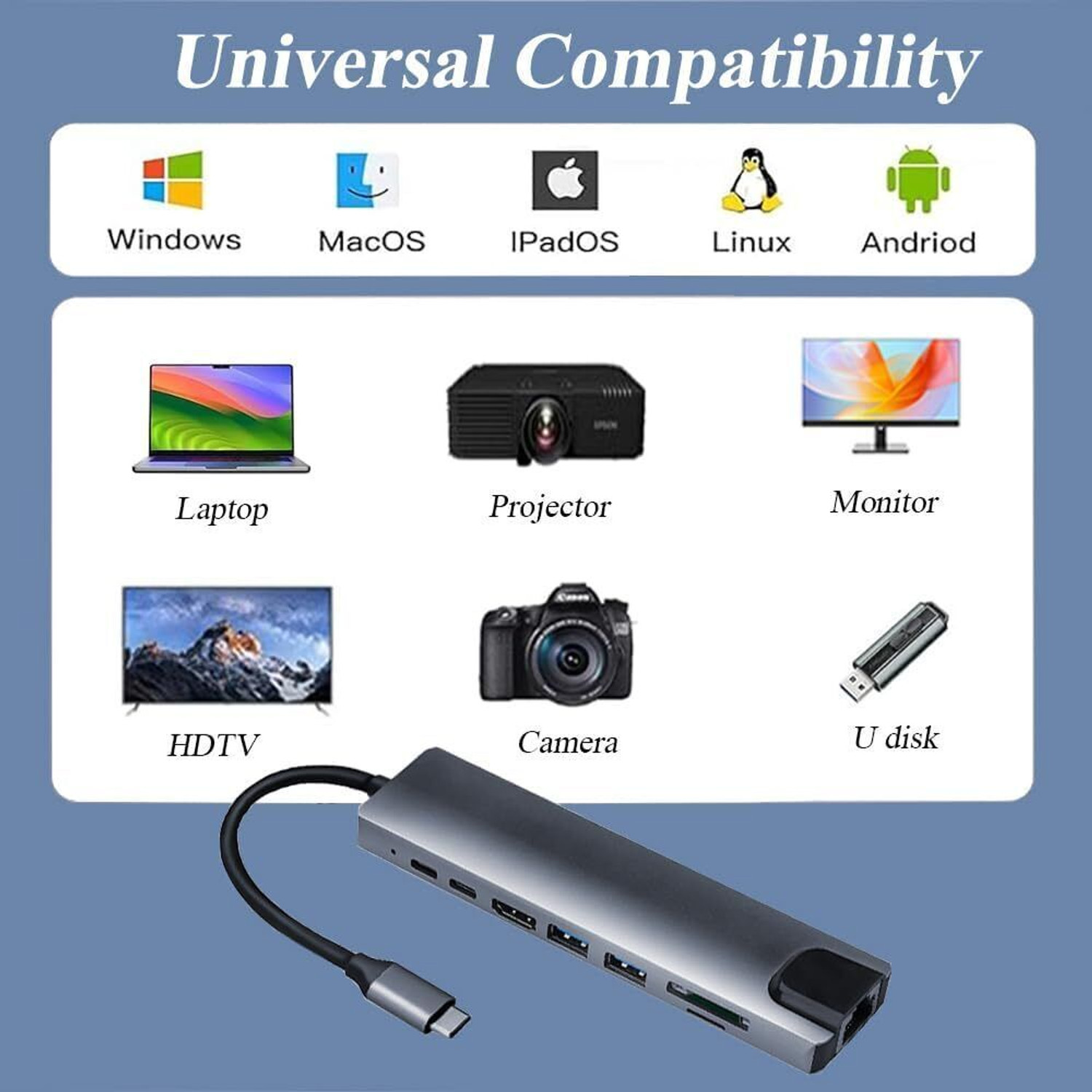 Image of FORMONIX 8 Ports Superfast Dual USB Hub, Multiport Adapter, High-Speed Connectivity High Speed 8 Port USB Hub 3.0 Super Speed| Mini Hub Powered for Desktop USB Hub