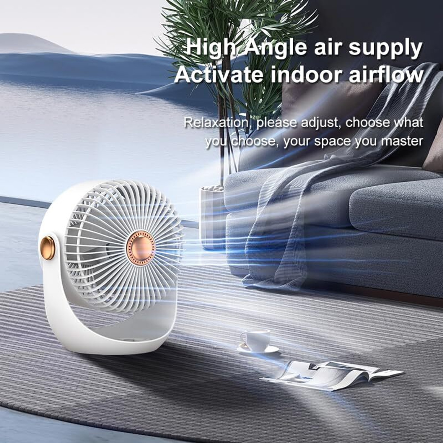Image of SKYTONE Rechargeable Desk Fan, Portable USB-Powered Table Fan 3 Blade Cooling Mini Fan for Indoor, Outdoor USB Fan USB Fan