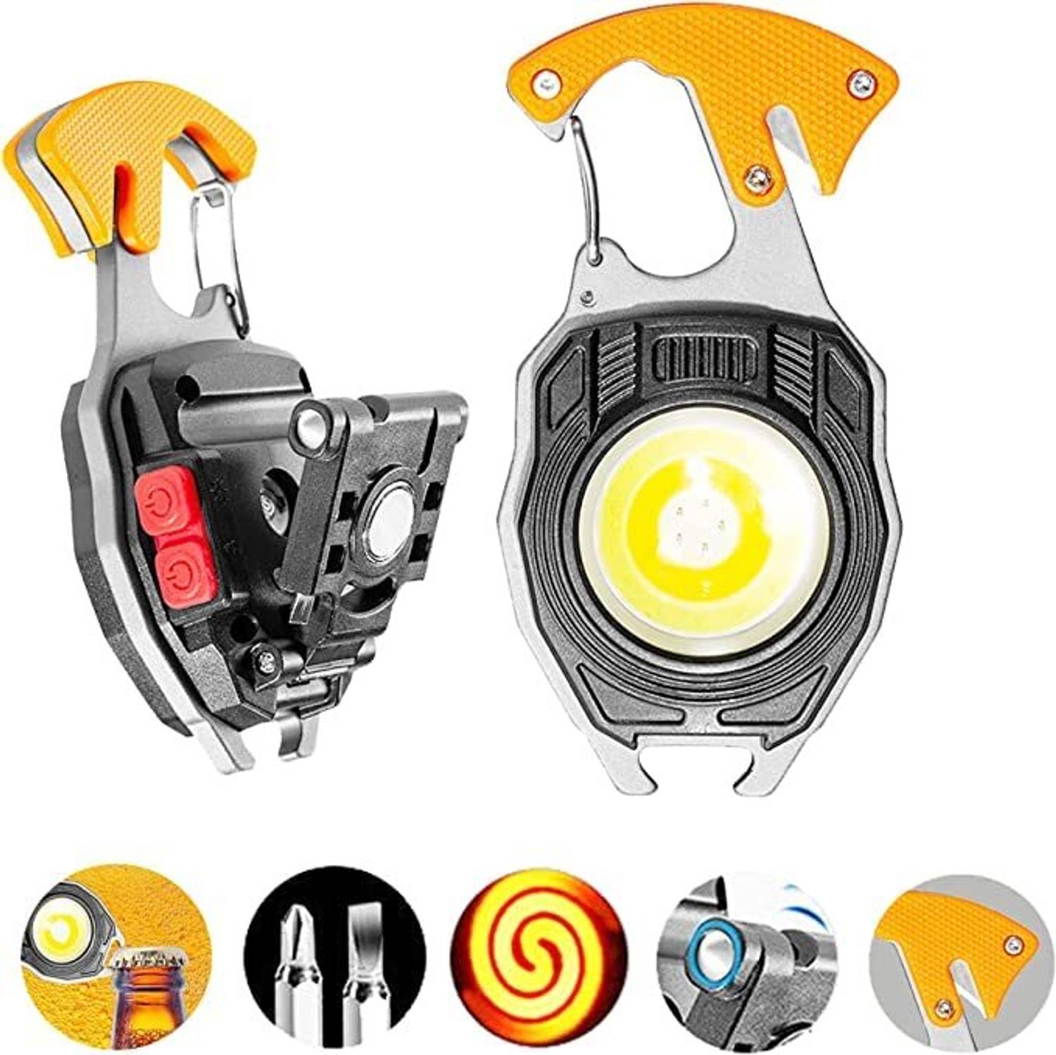 VariousEye Multifunctional Keychain Flashlight with Whistle & Tools