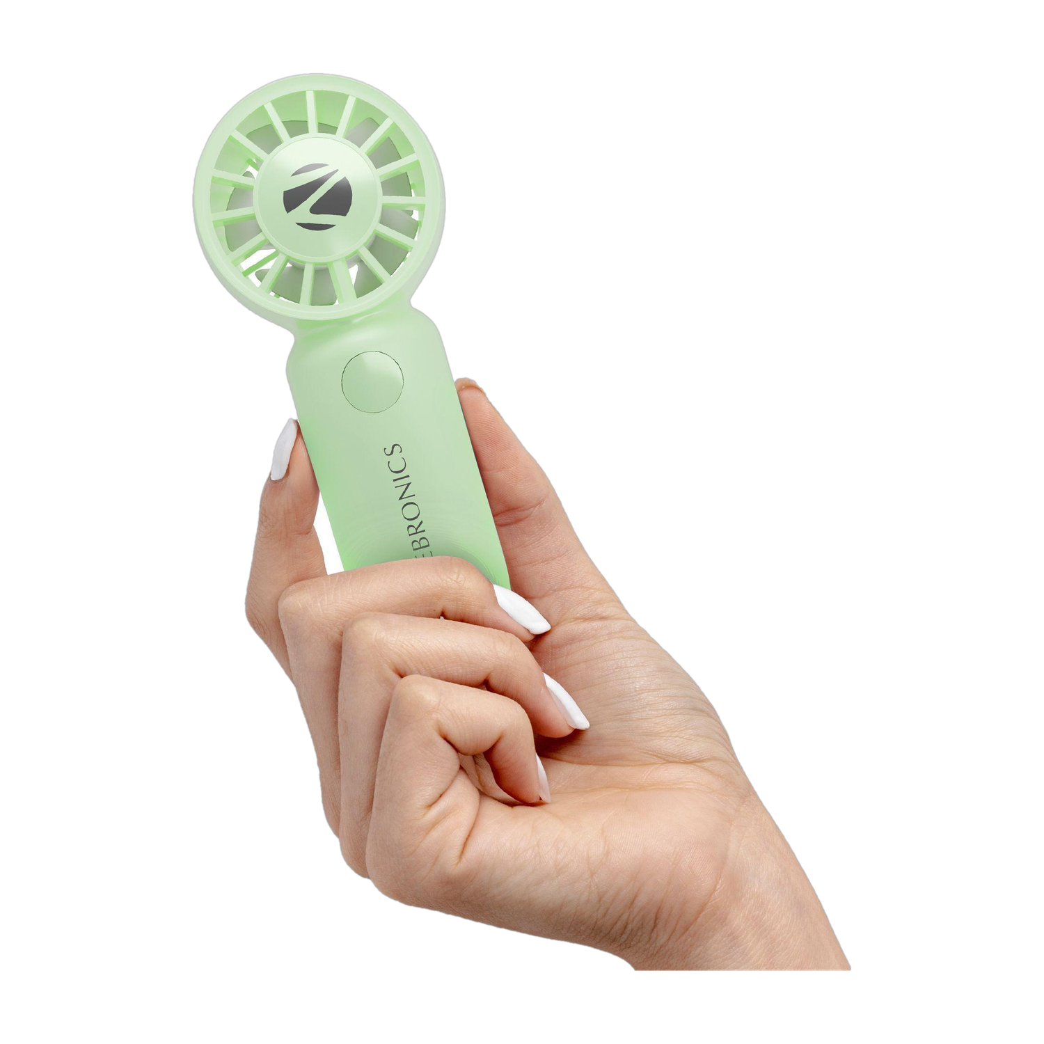 Image of ZEBRONICS Portable Hand , Upto 3h Backup,10500 RPM, Rechargeable Battery, 5 Speed Modes ZEB-Heat Buster 100 Green USB Fan