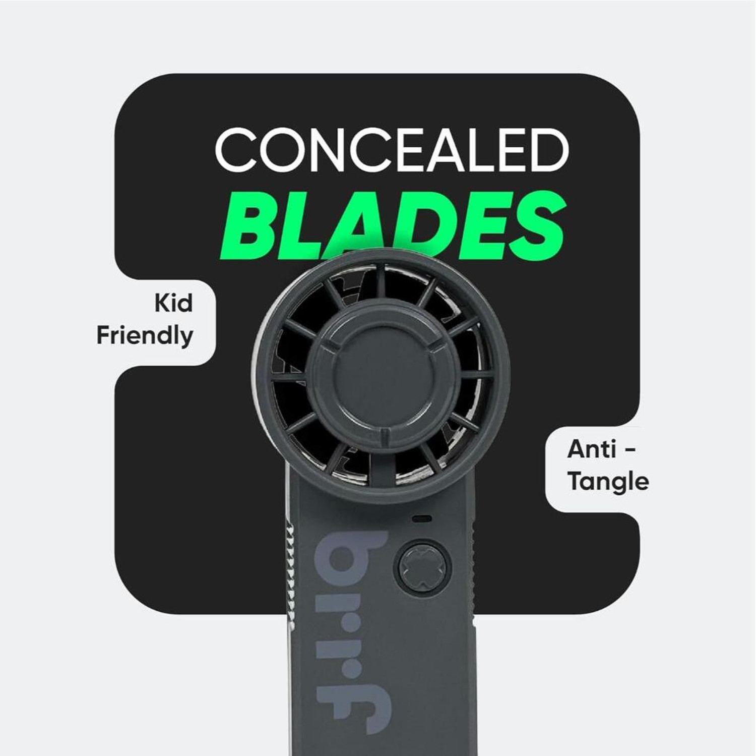 Image of Brrf Handheld Tiny Turbo Fan (Upto 18 Hours Running) Rechargable 2000 mAh Long Inbuilt Battery Operated Portable Fan, Desk Fan, Carry it anywhere with 3 Speeds USB Fan