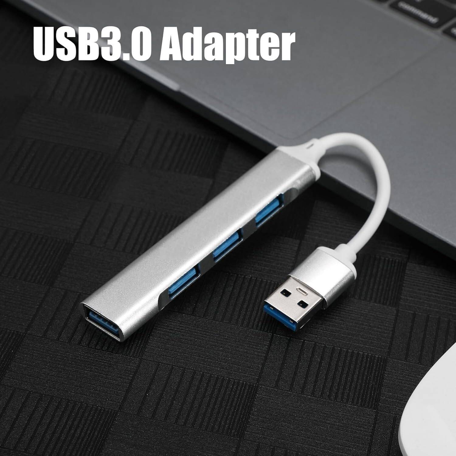 TERABYTE 4-in-1 USB Hub – Portable USB to 4 USB Ports Adapter USB 3.0 Hub Compatible with PC, Tablet, Laptop & More High-Speed Data Transfer USB Hub